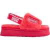 Womens Ugg Women's UGG Disco Slide Hibiscus Pink Sheepskin Hibiscus Pink Sheepskin