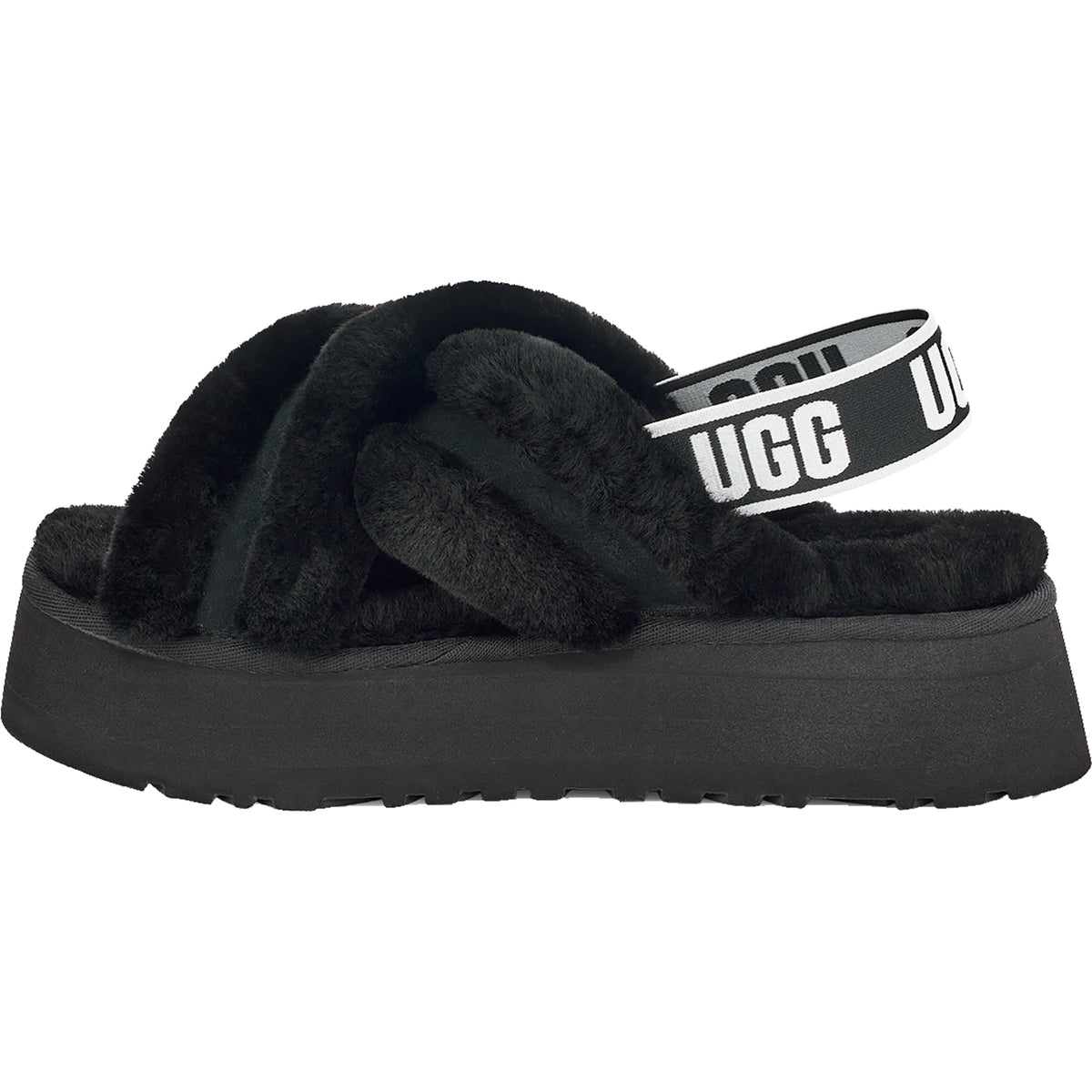 Women's UGG Disco Cross Slide Black Sheepskin – Footwear etc.