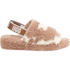 Womens Ugg Women's UGG Fluff Yeah Slide Cowprint Mesa Sand Sheepskin Cowprint Mesa Sand Sheepskin