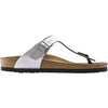 Womens Birkenstock Women's Birkenstock Gizeh Silver Birko-Flor Silver Birko-Flor