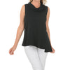 Womens Habitat Women's Habitat Asymmetrical Cowl Neck Sleeveless Top Black Black