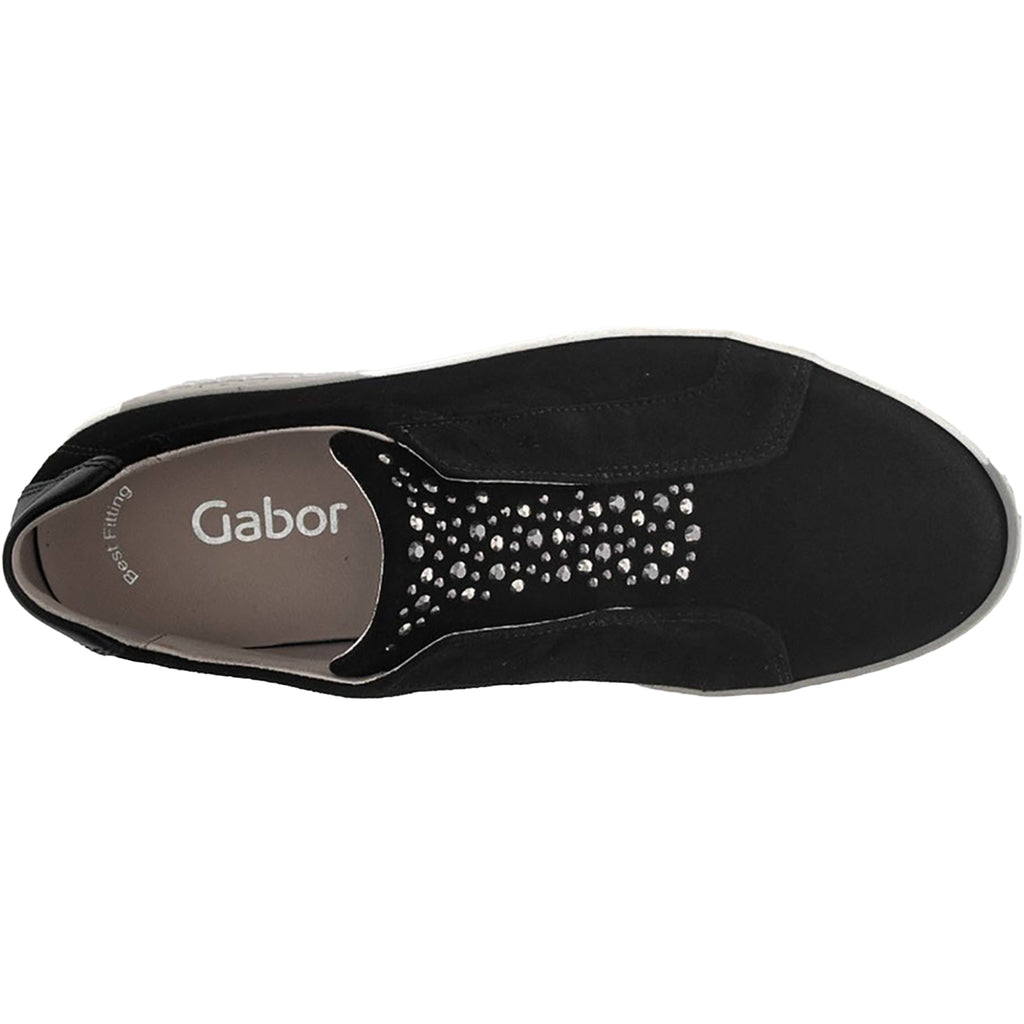 Womens Gabor Women's Gabor 32.231.17 Black Suede with Bling Black Suede with Bling