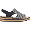 Womens Rieker Women's Rieker 62971-00 Black/Sand Woven Black/Sand Woven