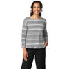 Womens Habitat Women's Habitat Boatneck Tee Linen Knit Stripe Black Black