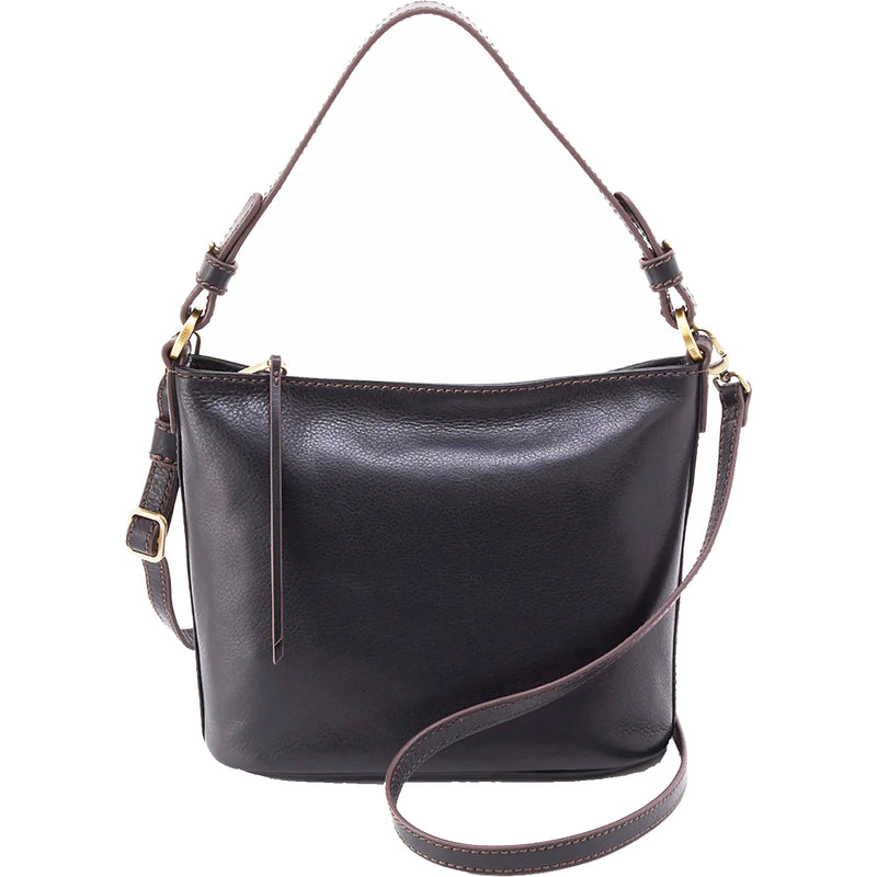 Women's Hobo Belle Convertible Shoulder Bag Black Leather