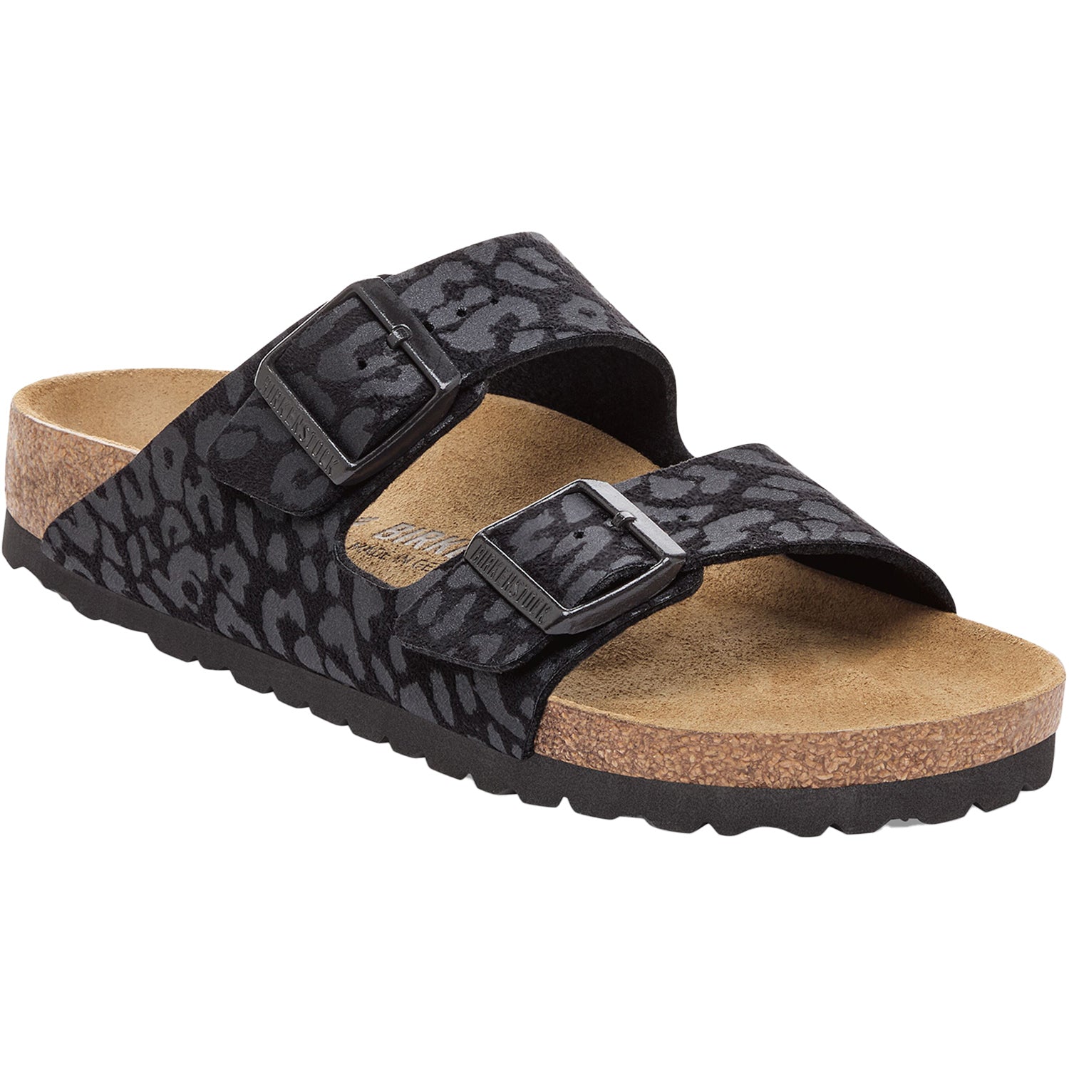 Womens Birkenstock Women's Birkenstock Arizona Leo Black Birkflor Leo Black Birkoflor