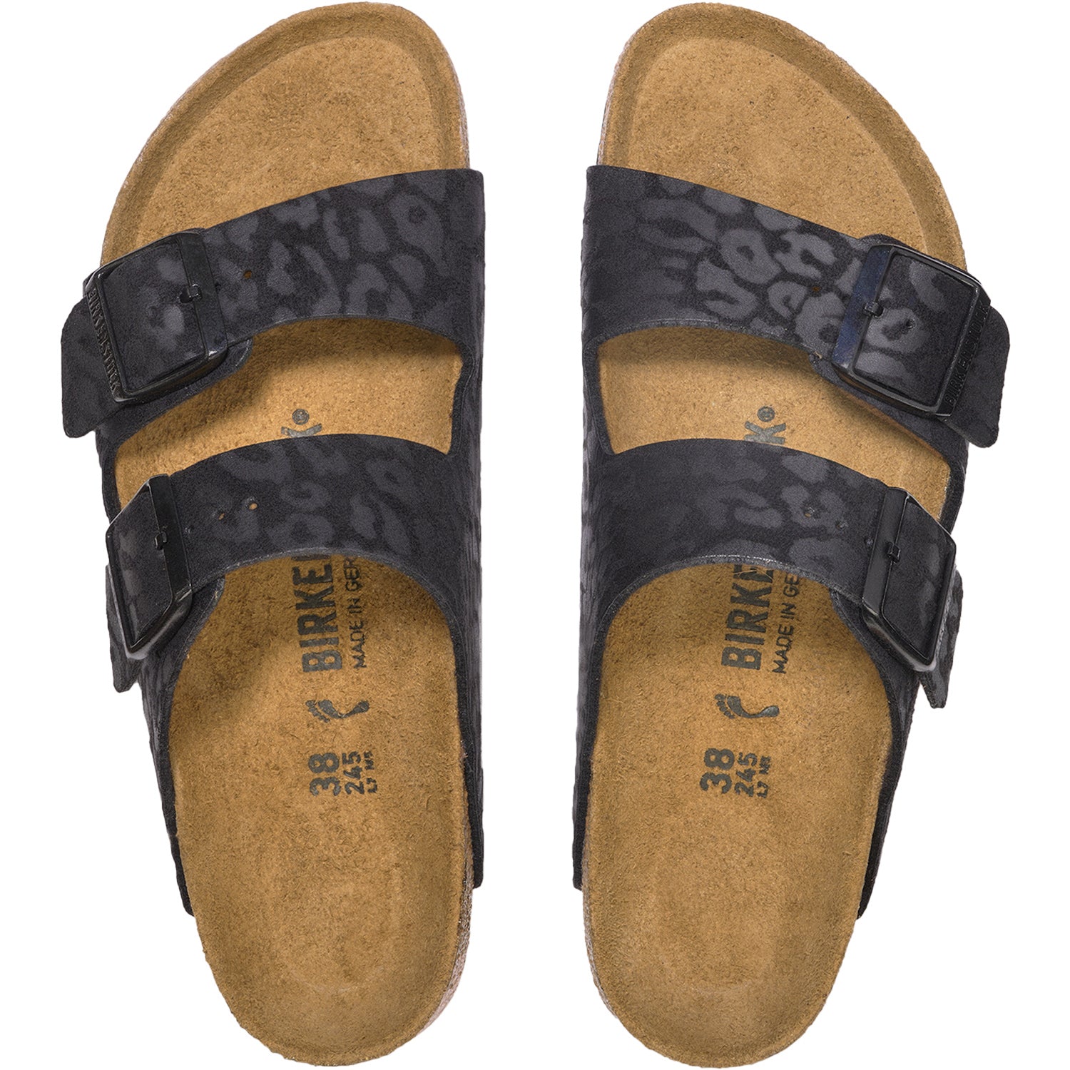 Womens Birkenstock Women's Birkenstock Arizona Leo Black Birkflor Leo Black Birkoflor