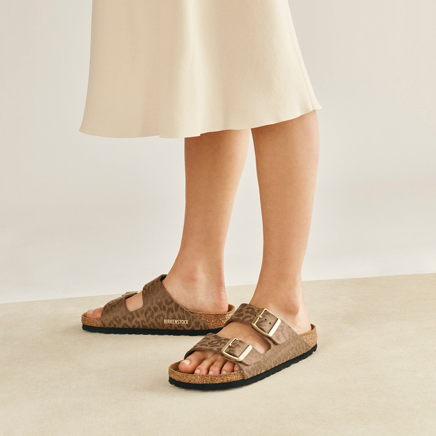 Womens Birkenstock Women's Birkenstock Arizona Leo Khaki Birko-Flor Leo Khaki Birko-Flor