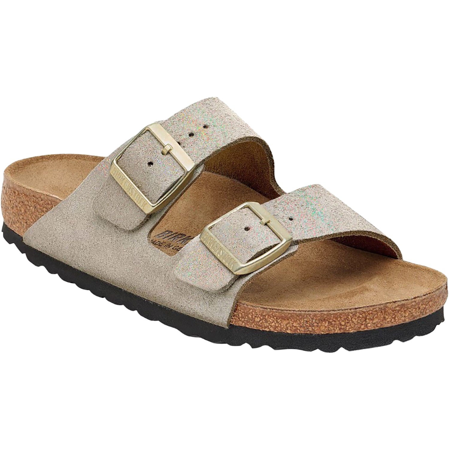 Womens Birkenstock Women's Birkenstock Arizona Shimmering Taupe Suede Shimmering Taupe Suede
