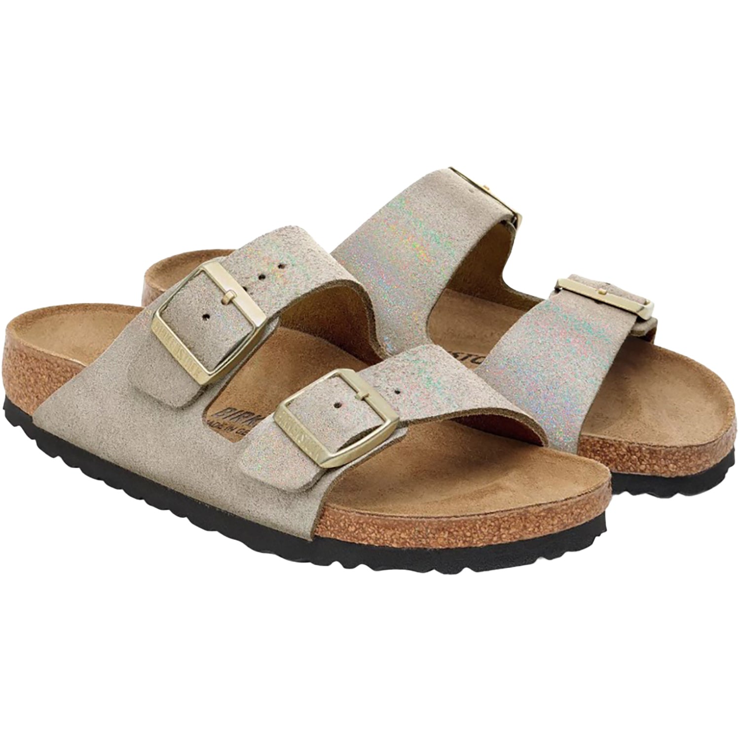 Womens Birkenstock Women's Birkenstock Arizona Shimmering Taupe Suede Shimmering Taupe Suede