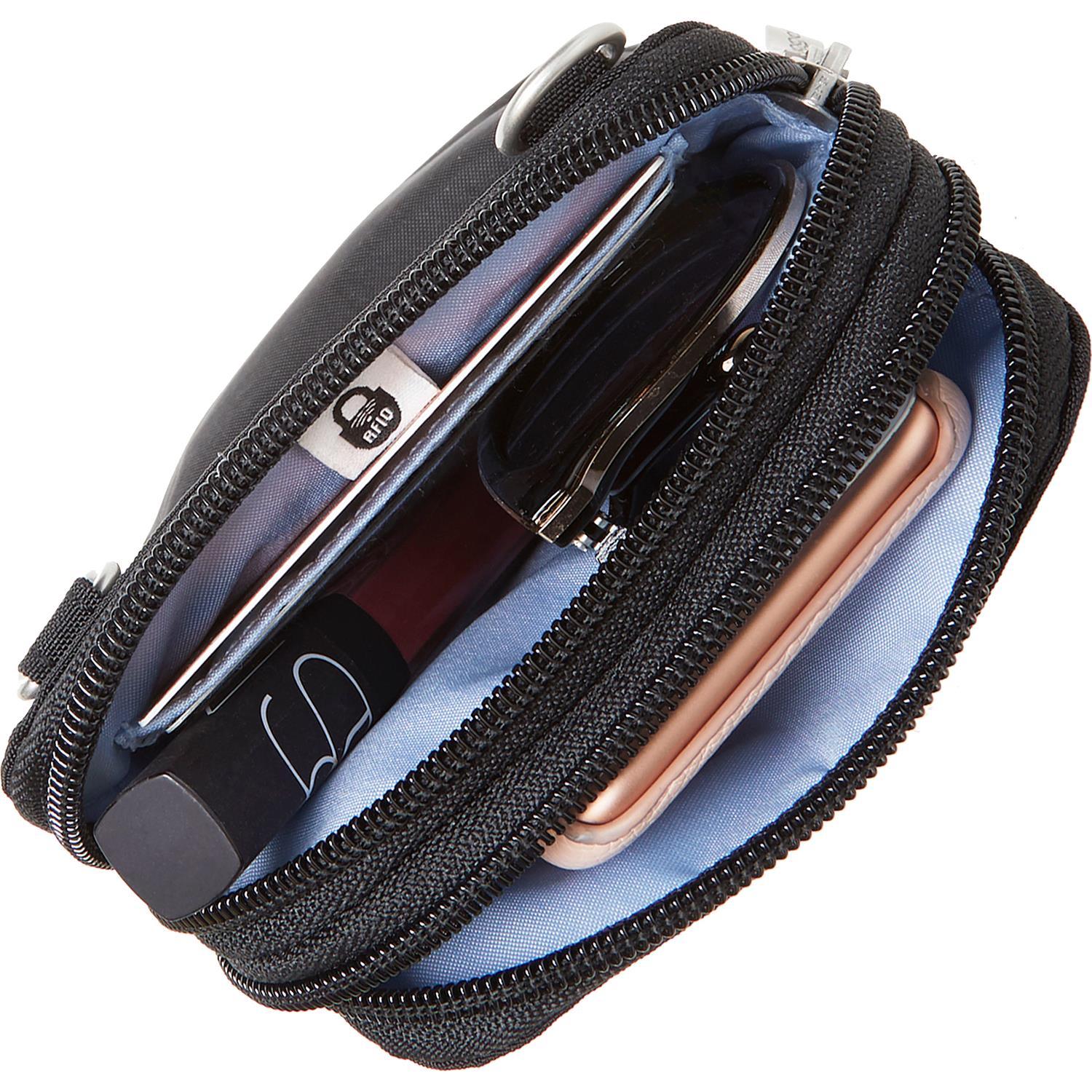 Womens Baggallini Baggallini Take Two RFID Bryant Crossbody Black Nylon Black Nylon