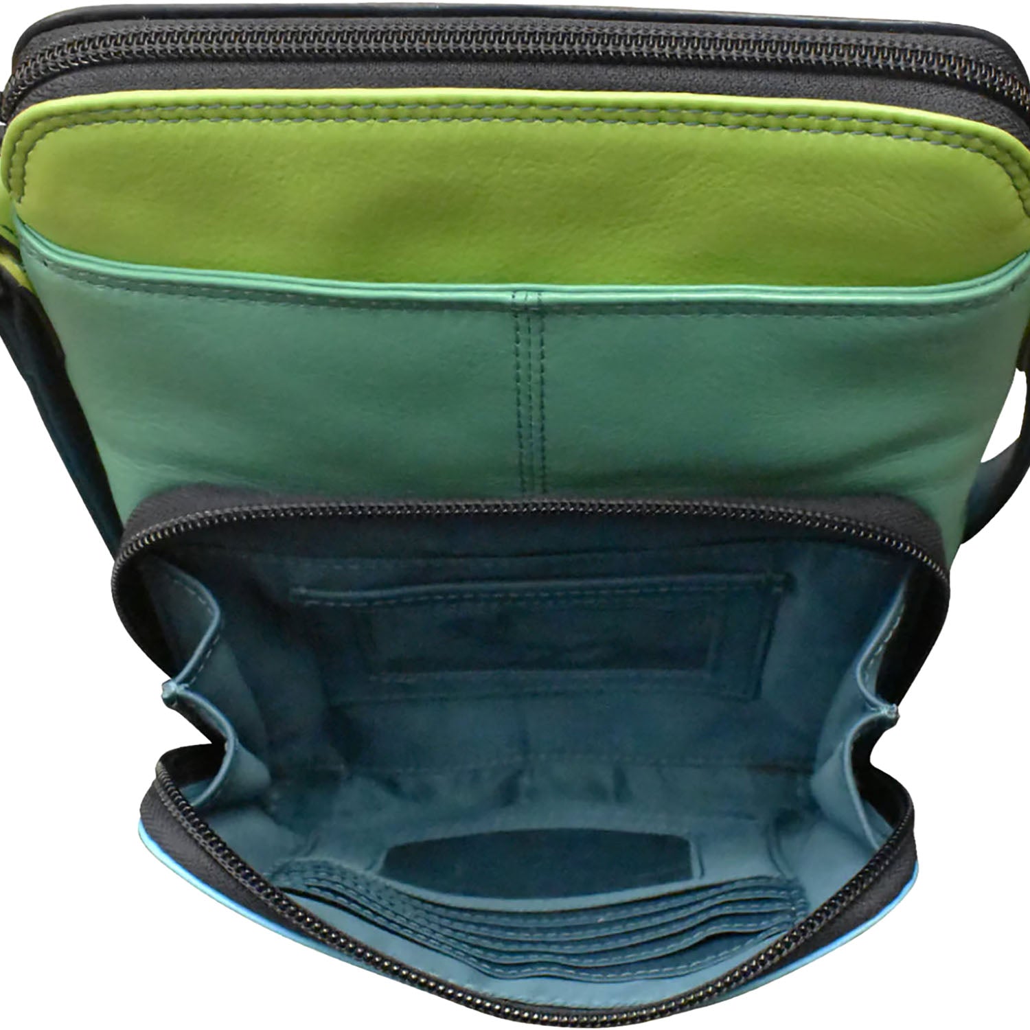 Womens Ili new york ili New York Small Crossbody Organizer Serenity Multi Leather Serenity Multi