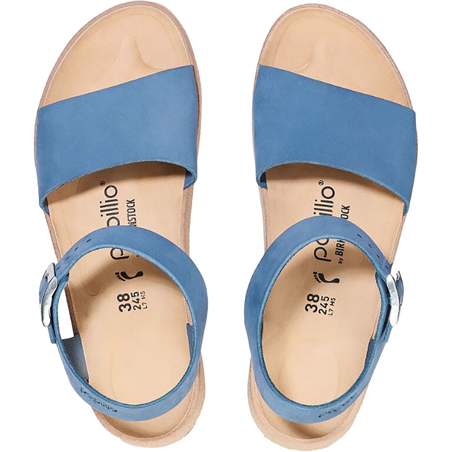 Womens Birkenstock Women's Birkenstock Papillio Glenda Elemental Blue Nubuck Elemental Blue