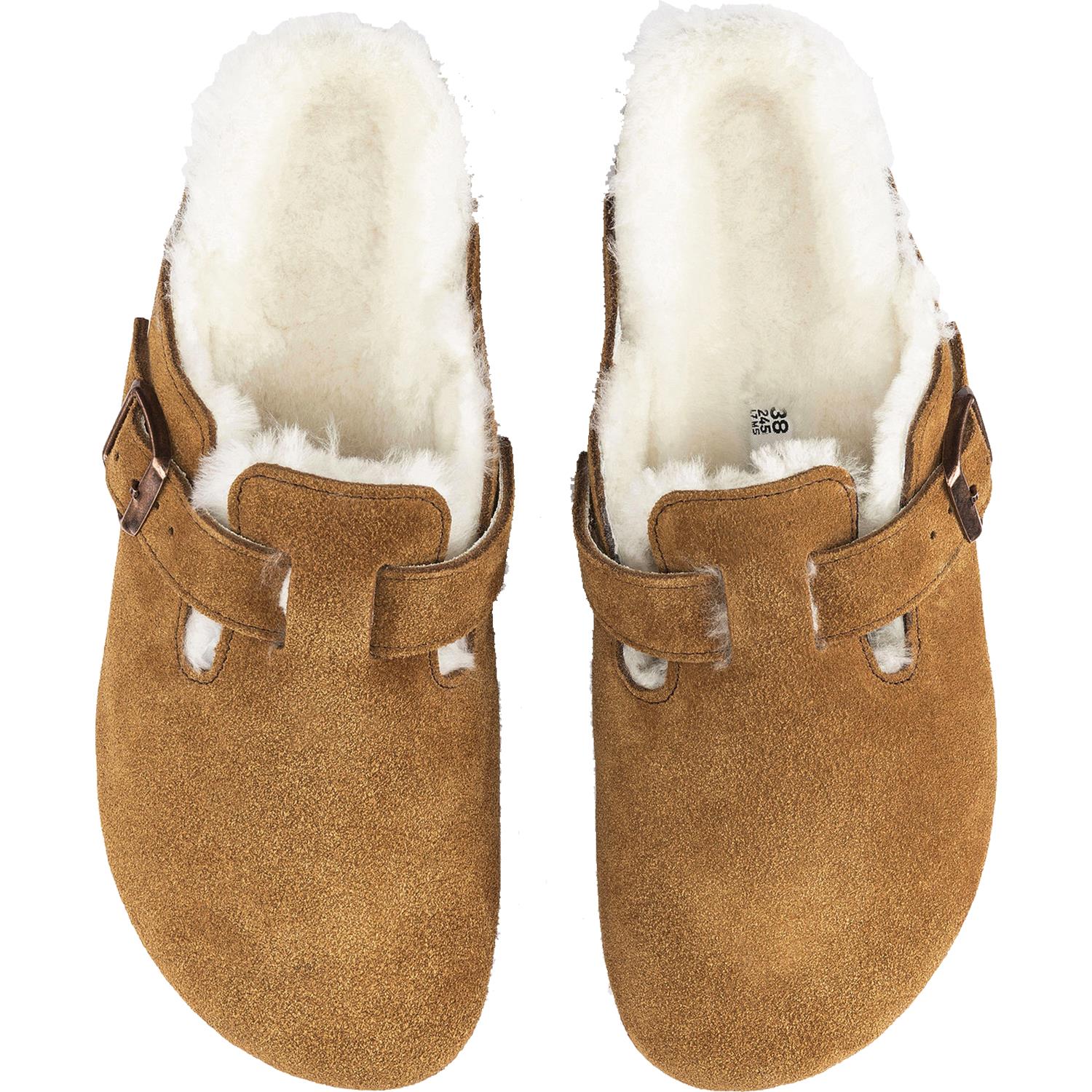 Unisex Birkenstock Unisex Birkenstock Boston Shearling Mink Suede / Natural Shearling Mink Suede