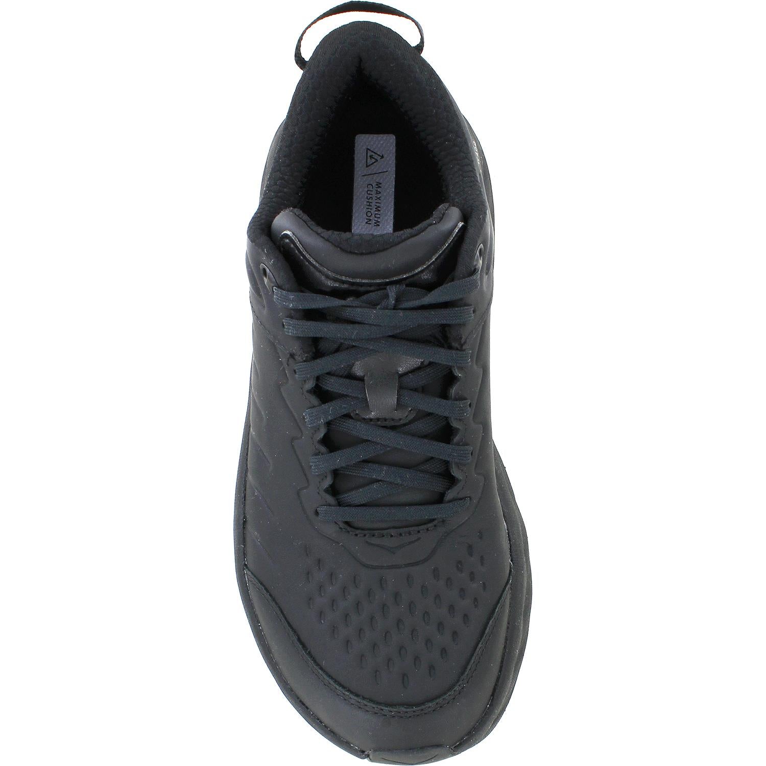 Mens Hoka one one Men's Hoka Bondi SR Black Leather (Neutral Support) Black Leather