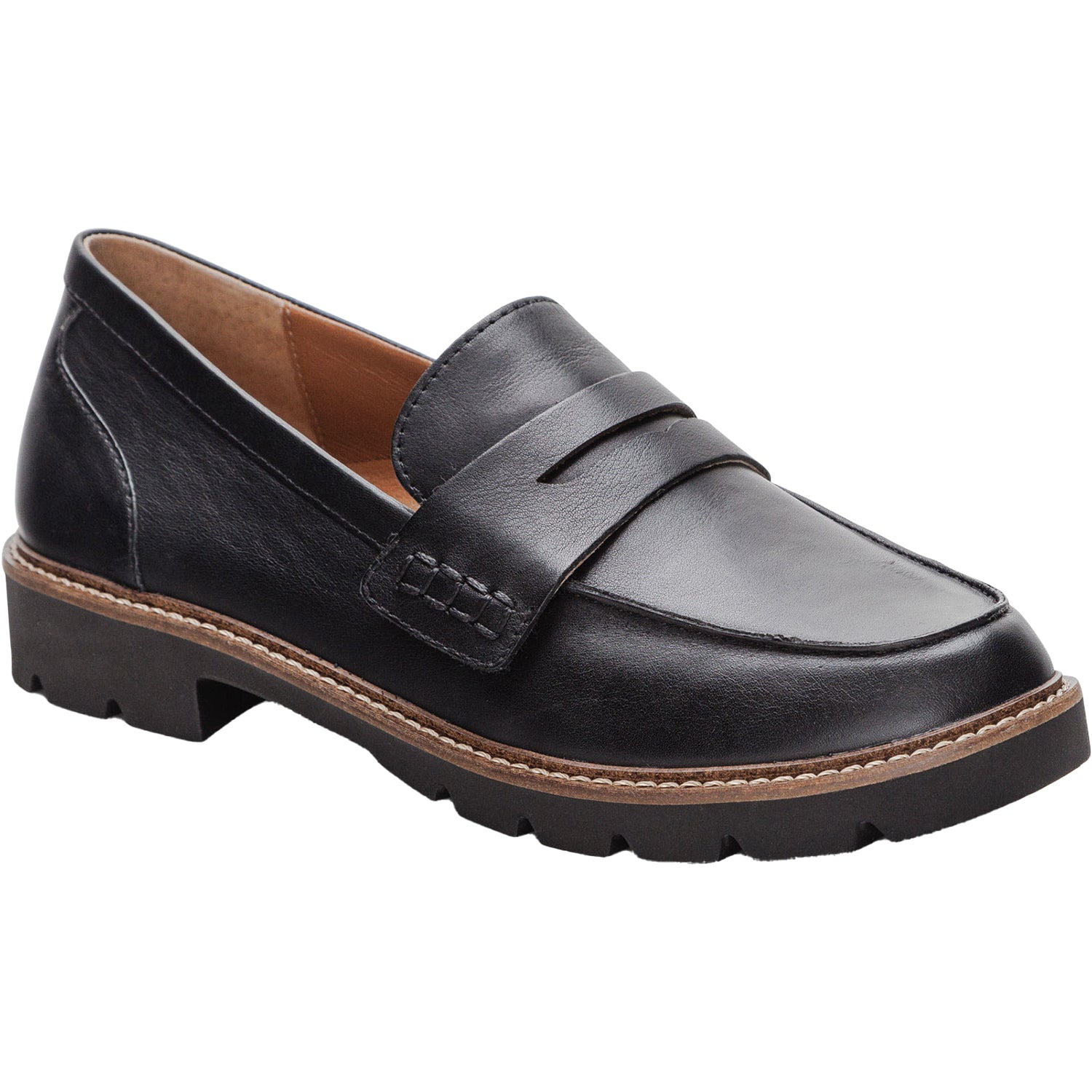 Womens Aetrex Women's Aetrex Collette Black Leather Loafer Black