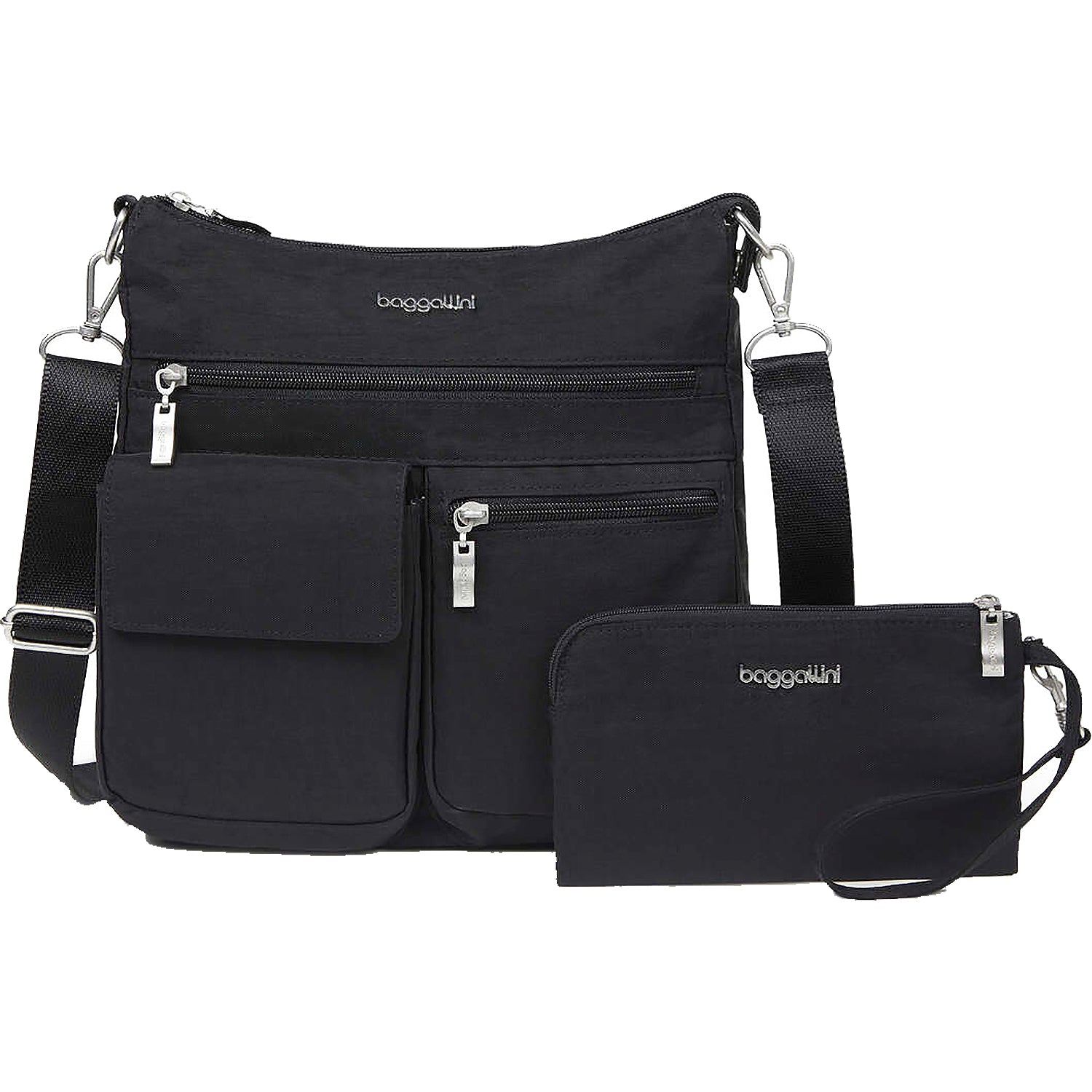 Womens Baggallini Baggallini Modern Everywhere Slim Crossbody Black Nylon Black Nylon