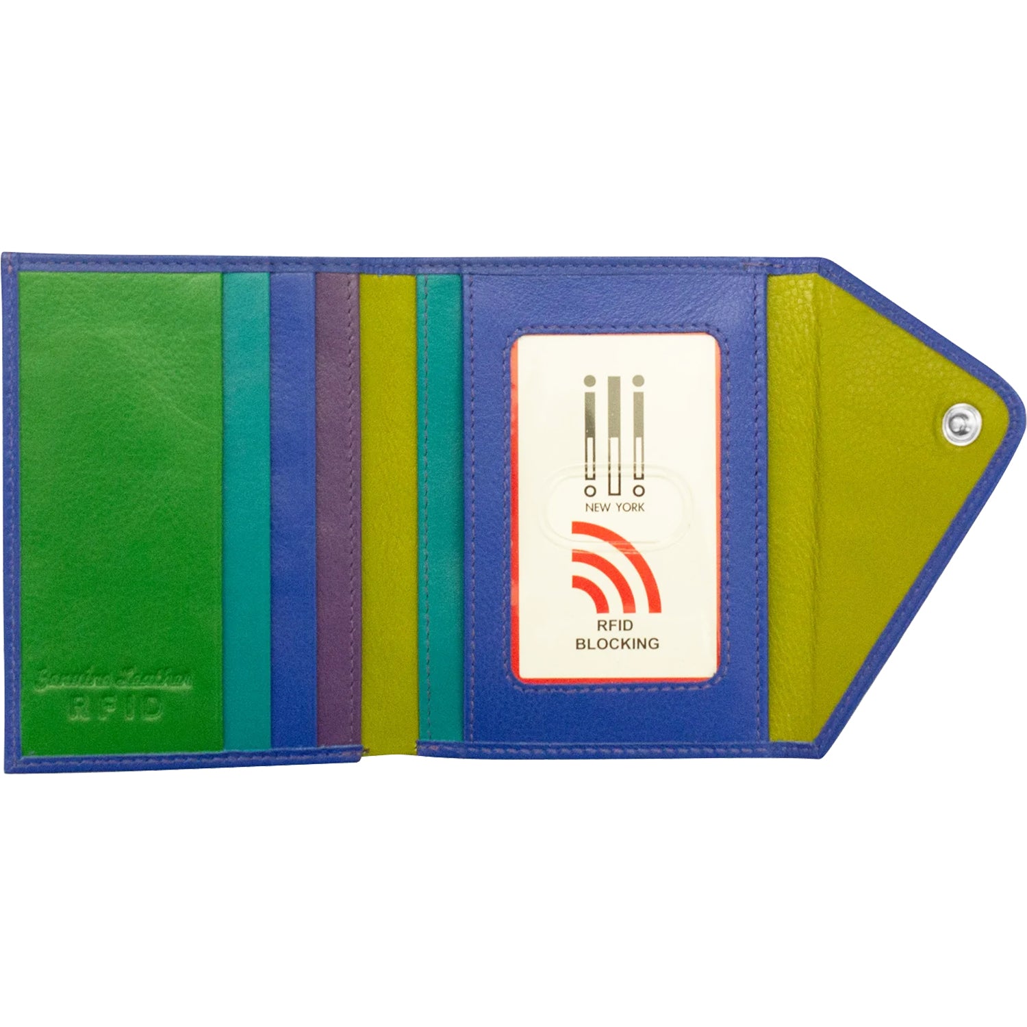 Womens Ili new york ili New York Mini Snap Tri-fold Wallet Cool Tropics Leather Cool Tropics Leather