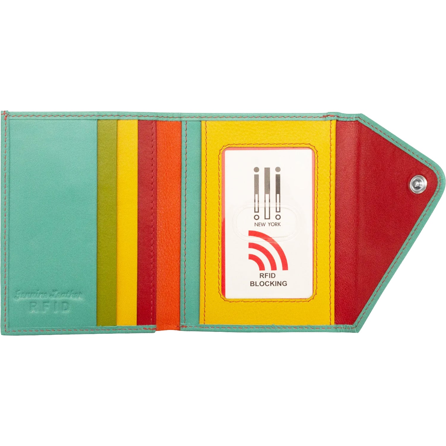 Womens Ili new york ili New York Mini Snap Tri-fold Wallet Citrus Leather Citrus Leather