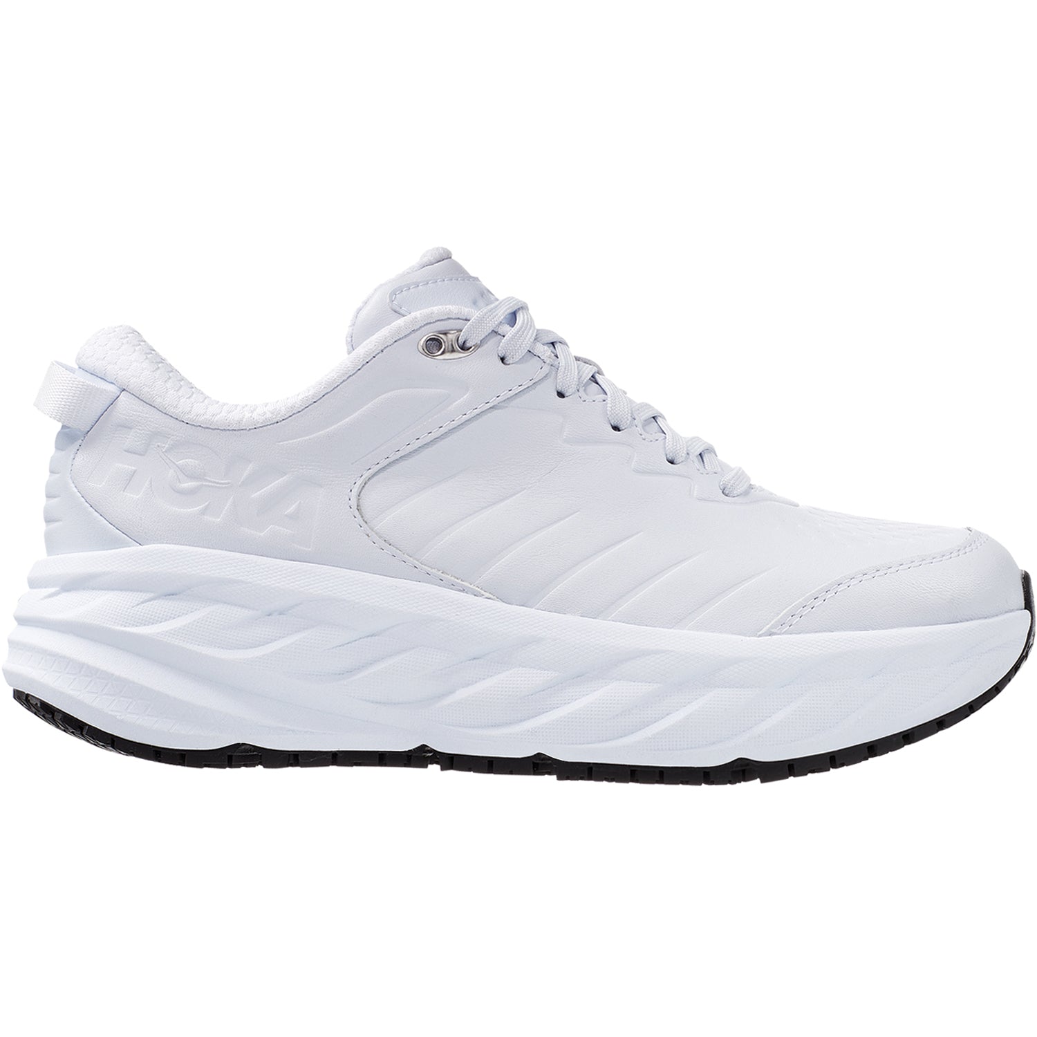 Womens Hoka one one Women's Hoka Bondi SR White Leather (Neutral Support) White Leather