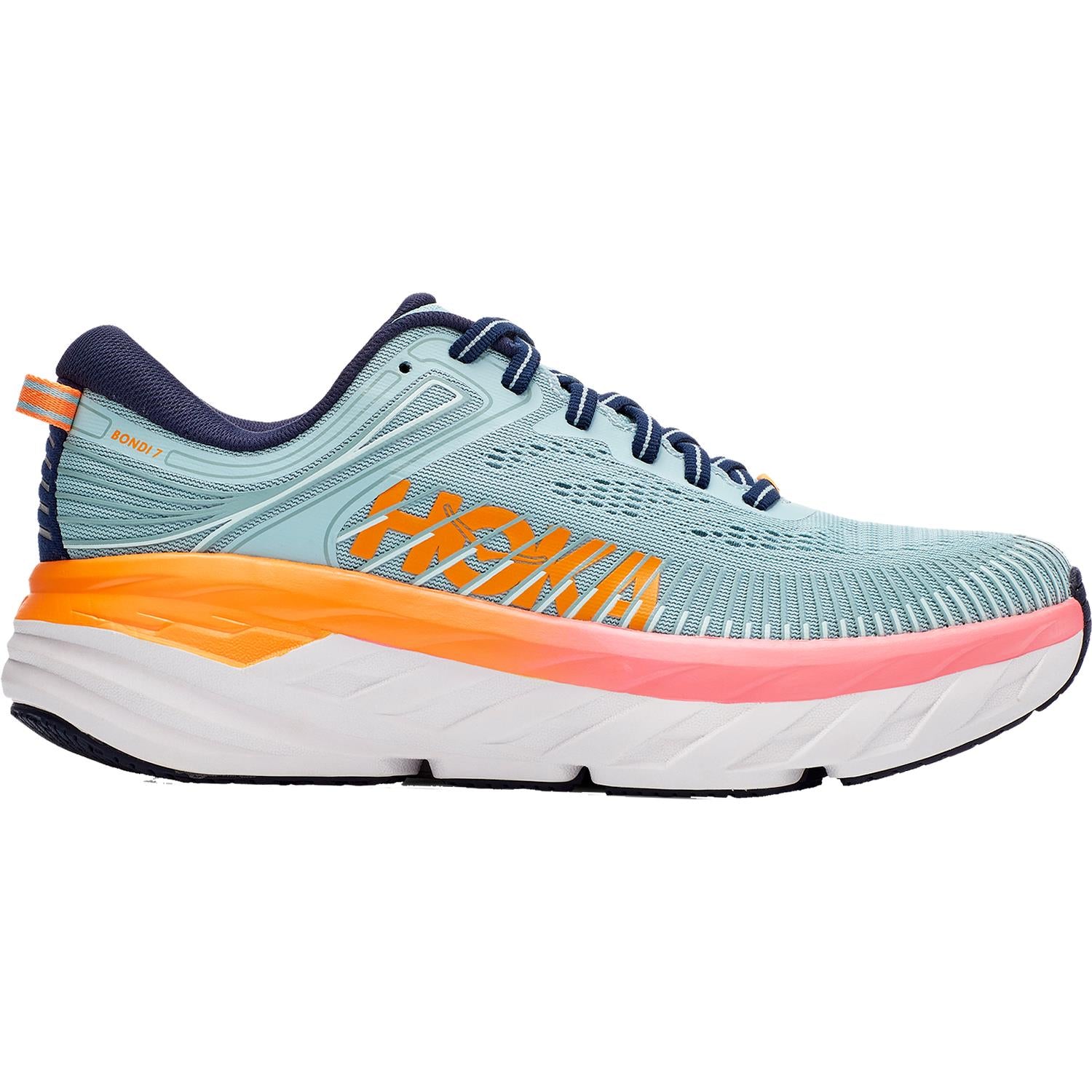 Womens Hoka one one Women's Hoka One One Bondi 7 Blue Haze/Black Iris Mesh Blue Haze/Black Iris Mesh