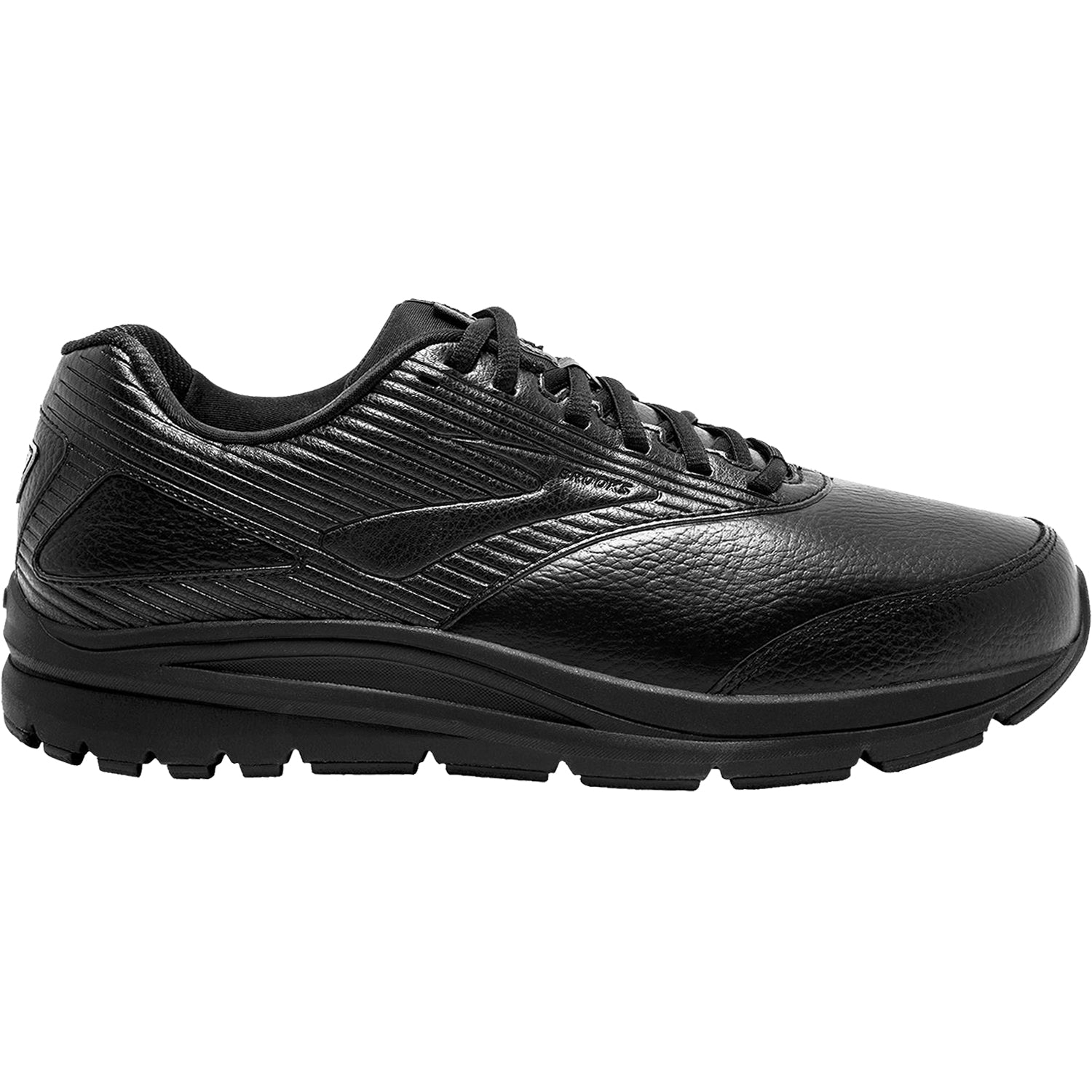 Mens Brooks Men's Brooks Addiction Walker 2 Black/Black Leather Black/Black Leather