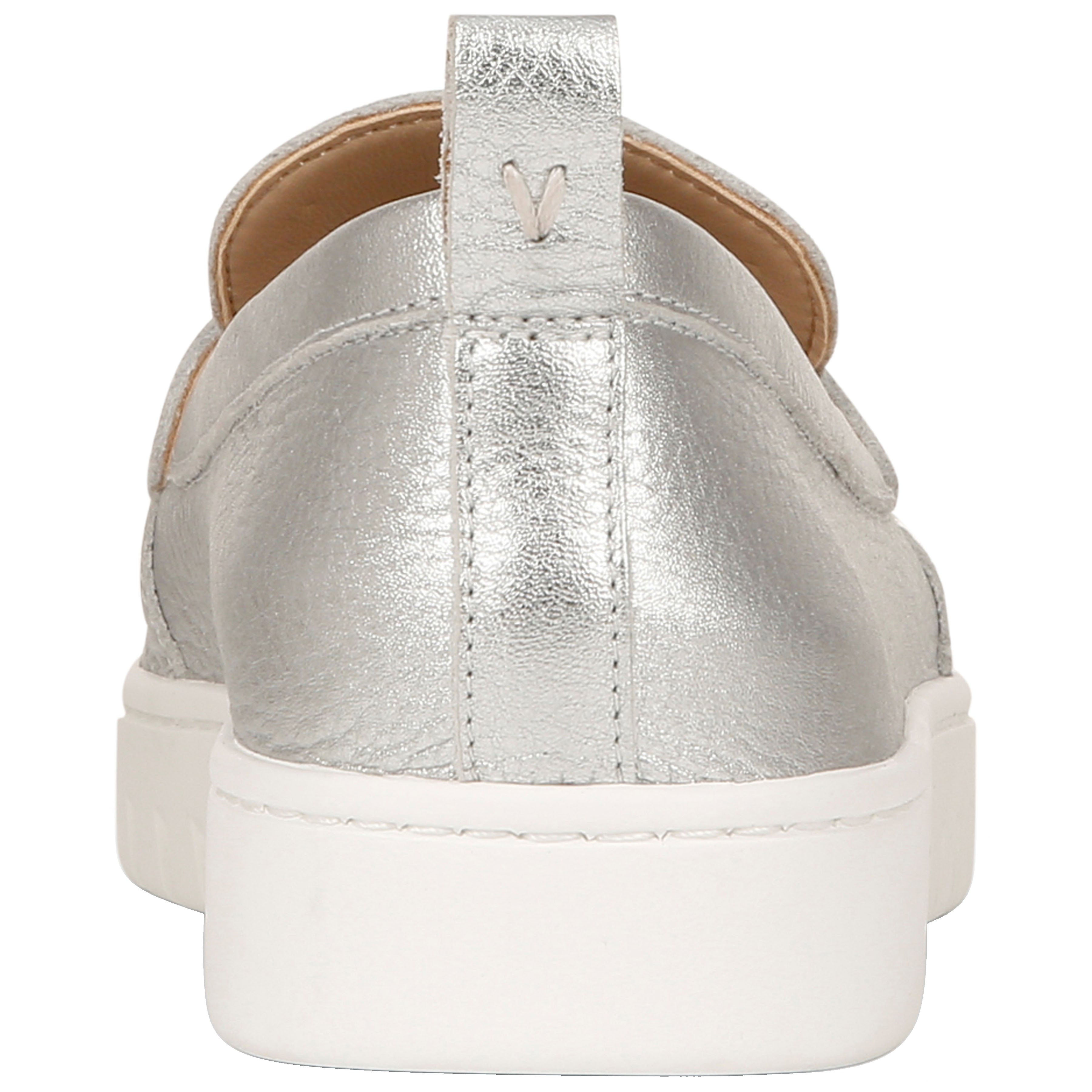 Womens Vionic Women's Vionic Uptown Loafer Silver Metallic Leather Silver Metallic Leather