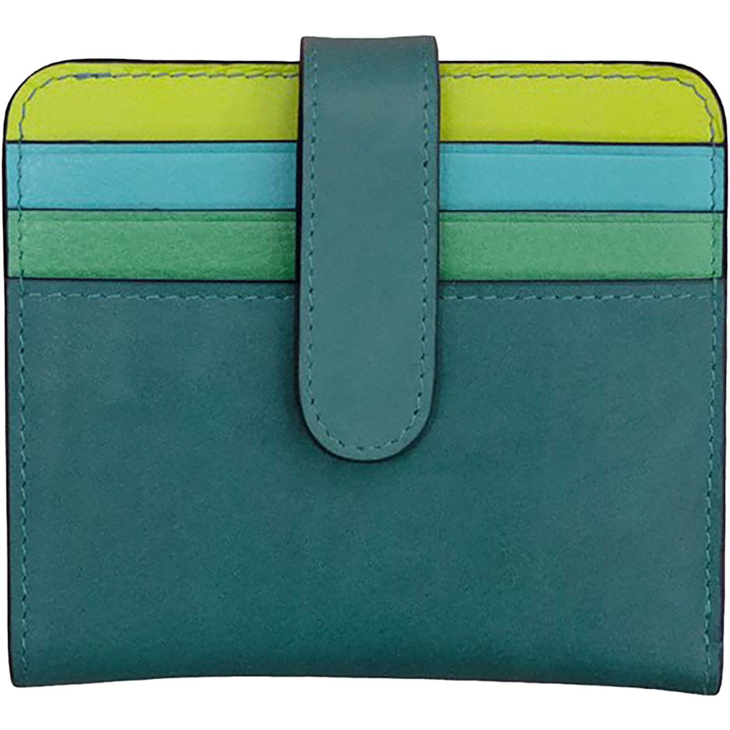 Womens Ili new york ili New York Bi-Fold Credit Card Wallet Serenity Multi Leather Serenity Multi Leather