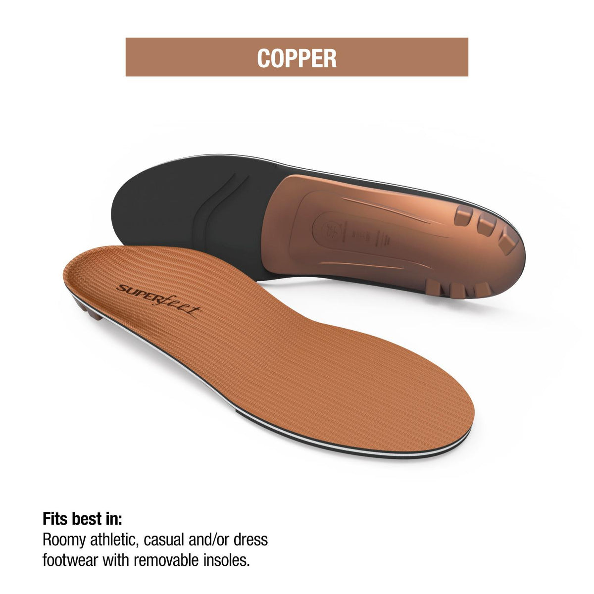 Superfeet Copper Unisex Pain Relief Insoles Footwear