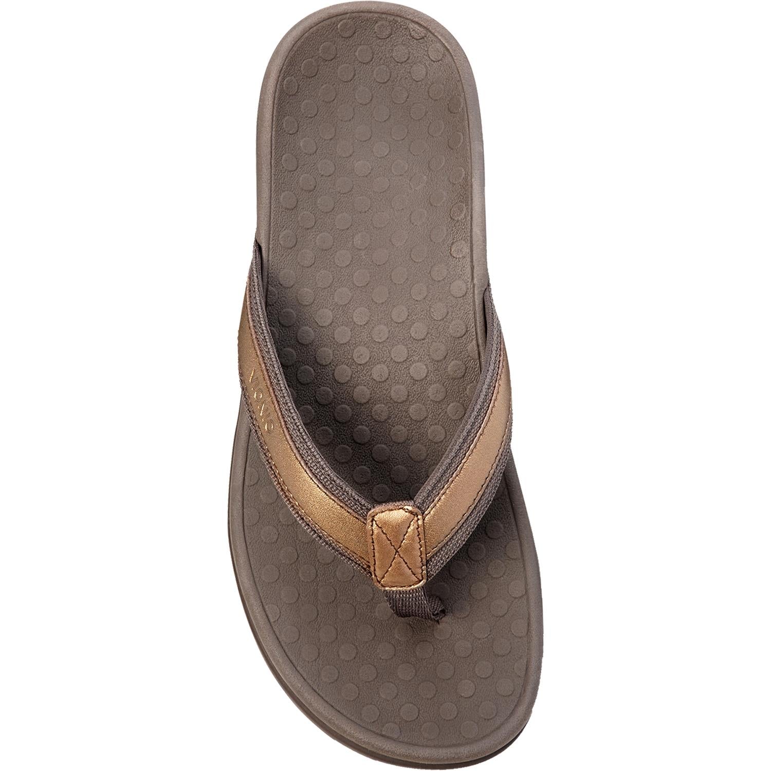 Womens Vionic Women's Vionic Tide II Bronze Metallic Leather Bronze Metallic Leather