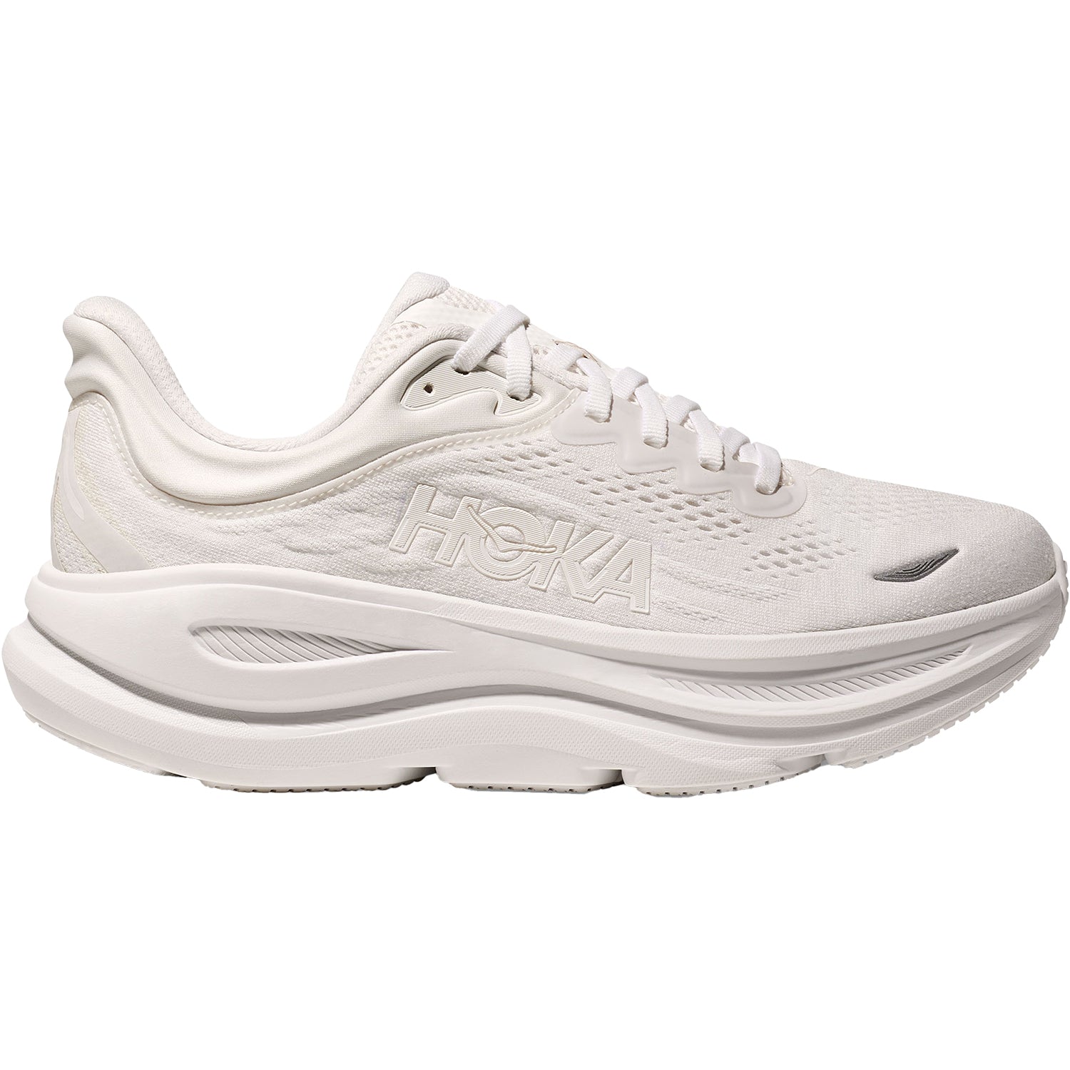 Womens Hoka one one Women's HOKA Bondi 9 White/White (Neutral Support) White /White