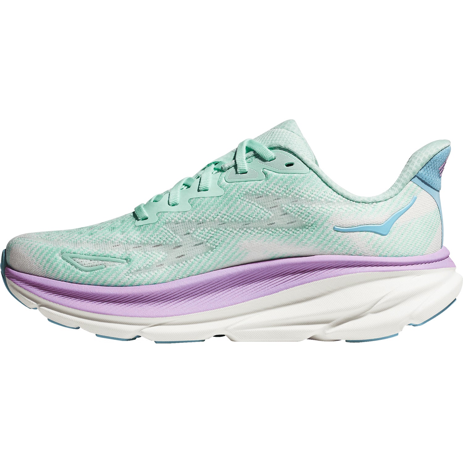 Womens Hoka one one Women's Hoka Clifton 9 Sunlit Ocean/Lilac Mist Mesh (Neutral Support) Sunlit Ocean/Lilac Mist Mesh