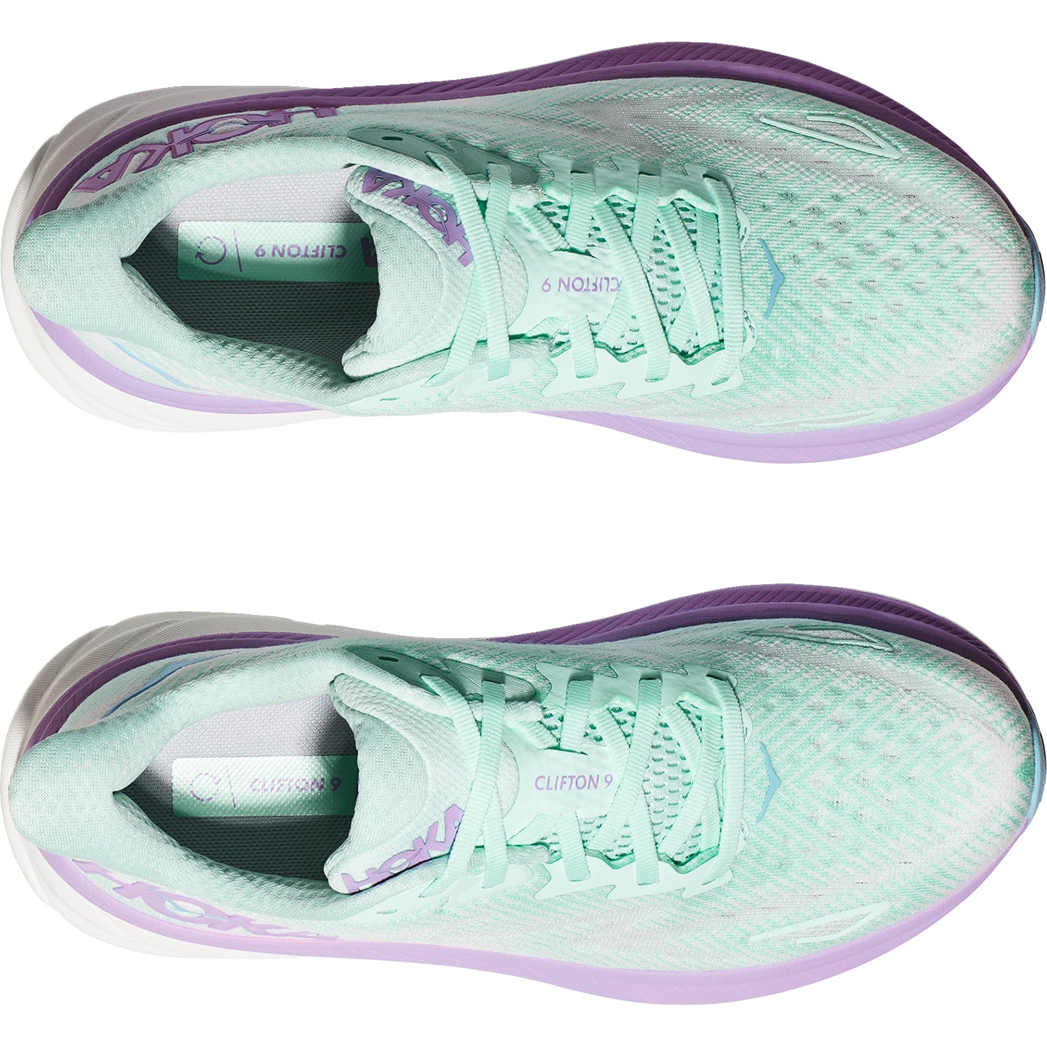 Womens Hoka one one Women's Hoka Clifton 9 Sunlit Ocean/Lilac Mist Mesh (Neutral Support) Sunlit Ocean/Lilac Mist Mesh
