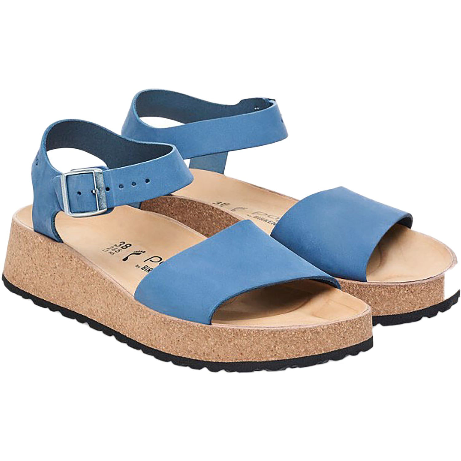 Womens Birkenstock Women's Birkenstock Papillio Glenda Elemental Blue Nubuck Elemental Blue