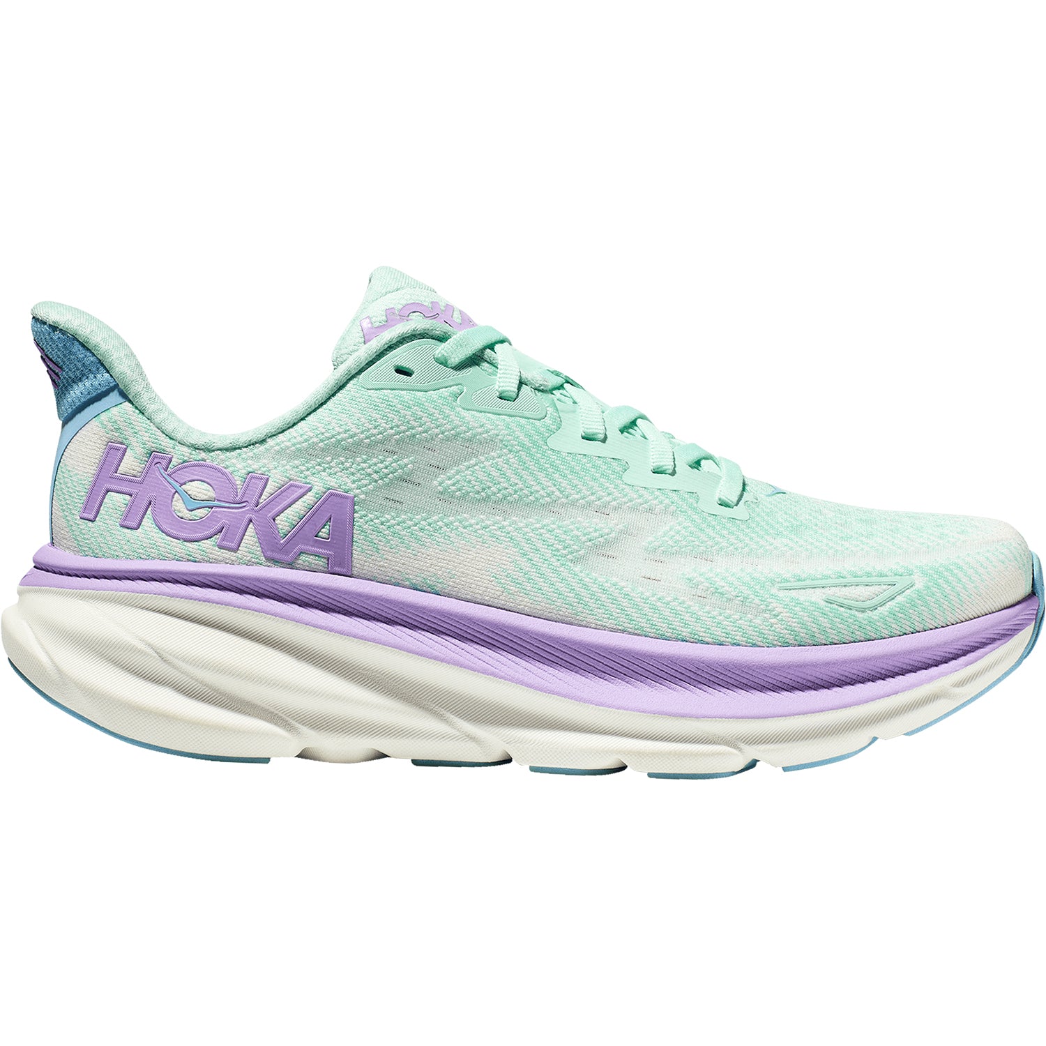 Womens Hoka one one Women's Hoka Clifton 9 Sunlit Ocean/Lilac Mist Mesh (Neutral Support) Sunlit Ocean/Lilac Mist Mesh