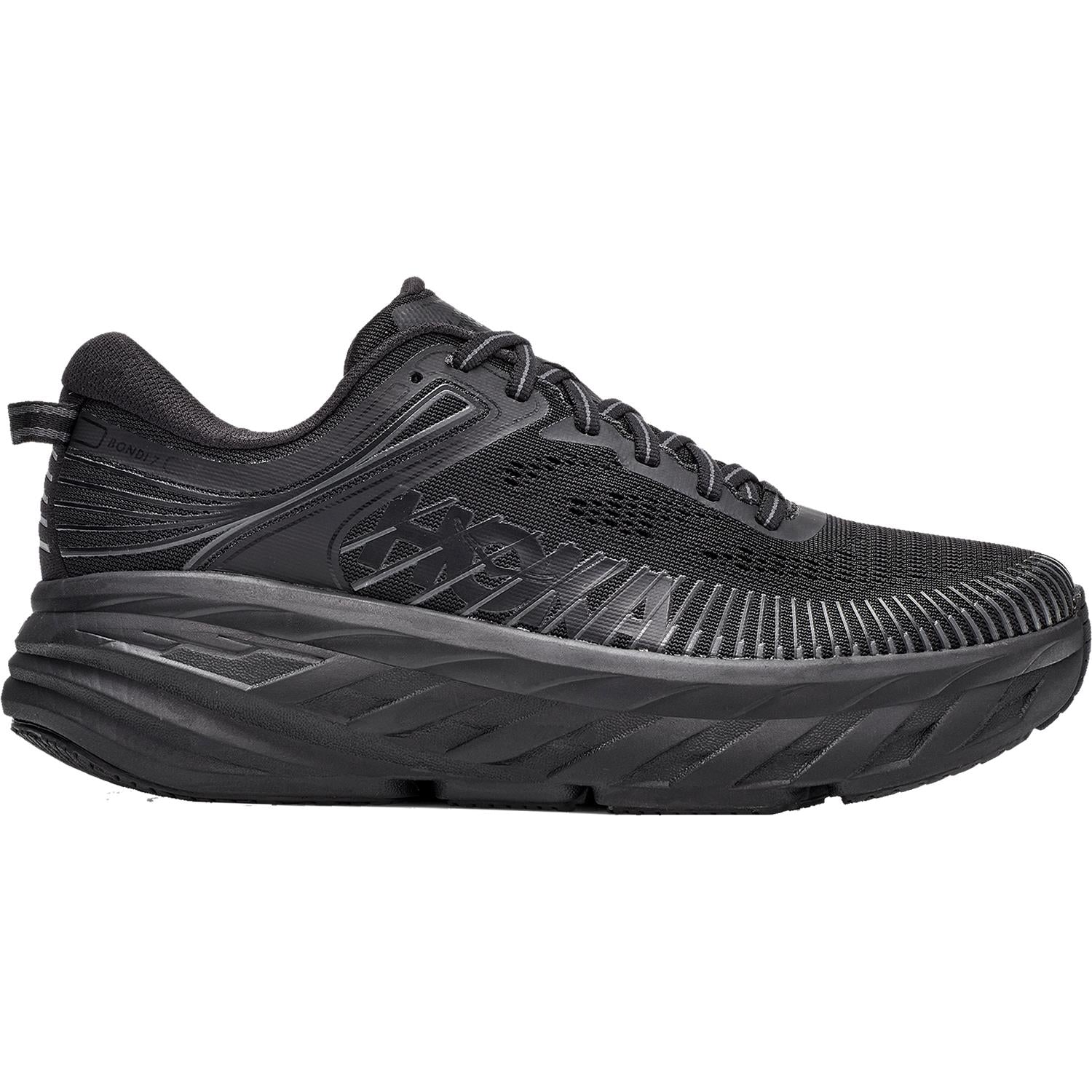 Womens Hoka one one Women's Hoka Bondi 7 Black/Black Mesh Black/Black Mesh