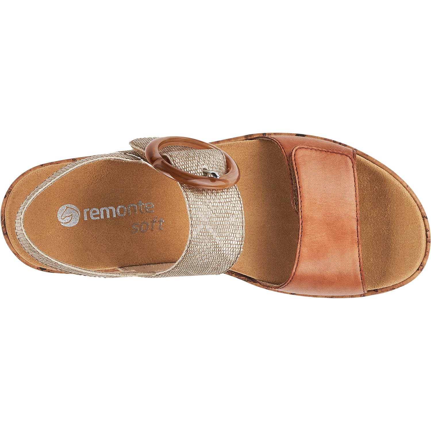 Womens Remonte Women's Remonte R6853-90 Jocelyn 53 Noccia/Taupe Metallic Leather Taupe Metallic Leather