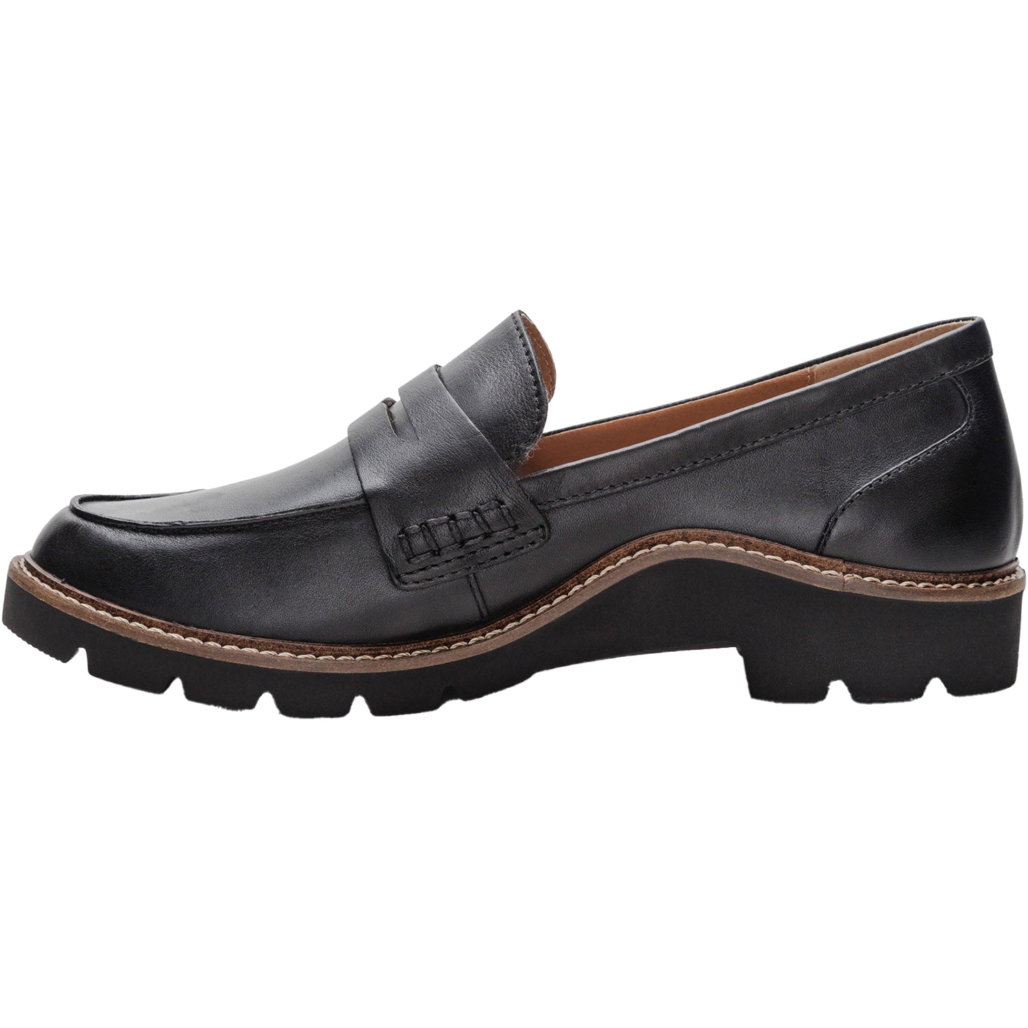 Womens Aetrex Women's Aetrex Collette Black Leather Loafer Black