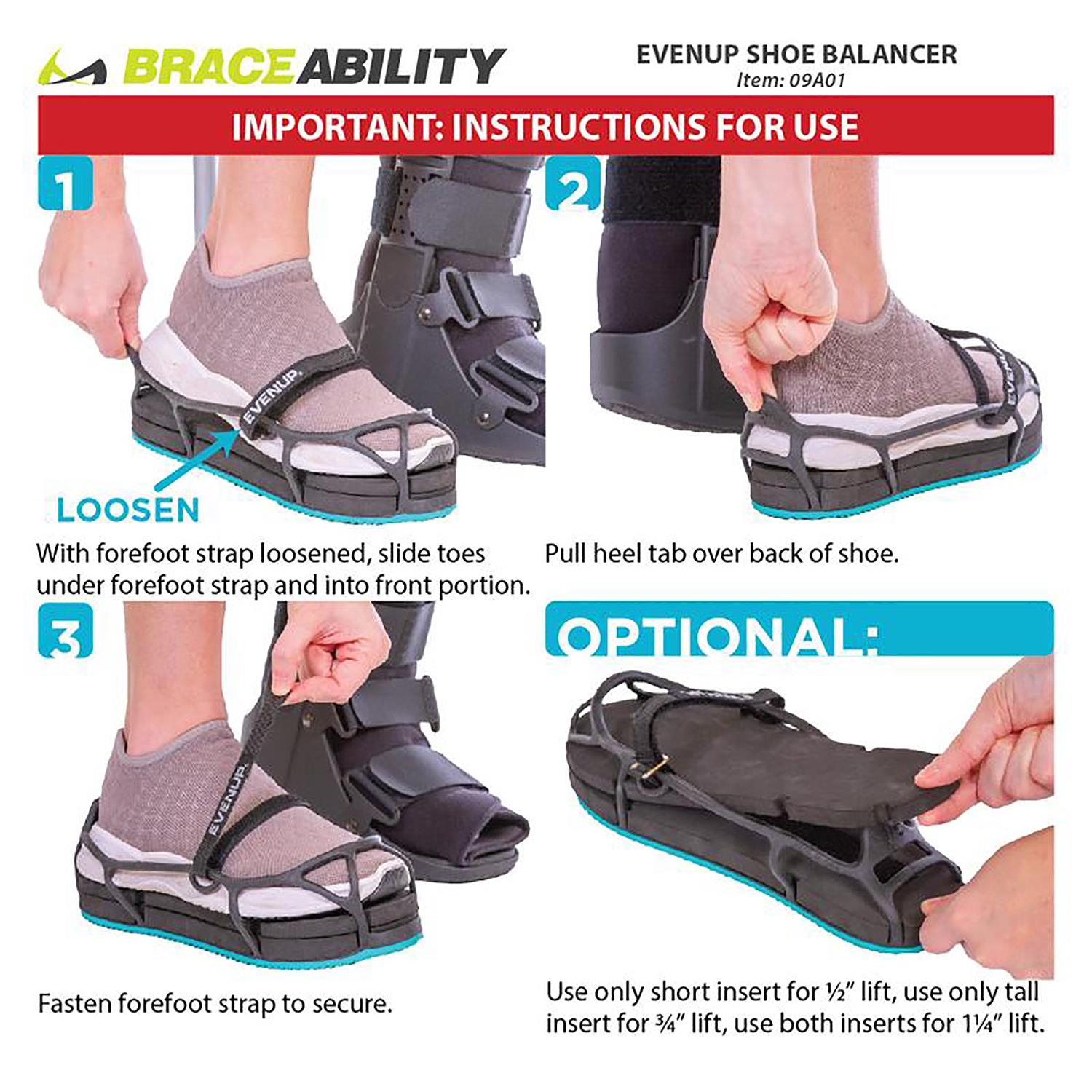 Unisex Evenup Unisex EvenUp Foot Leveler - New Improved Version Black Black