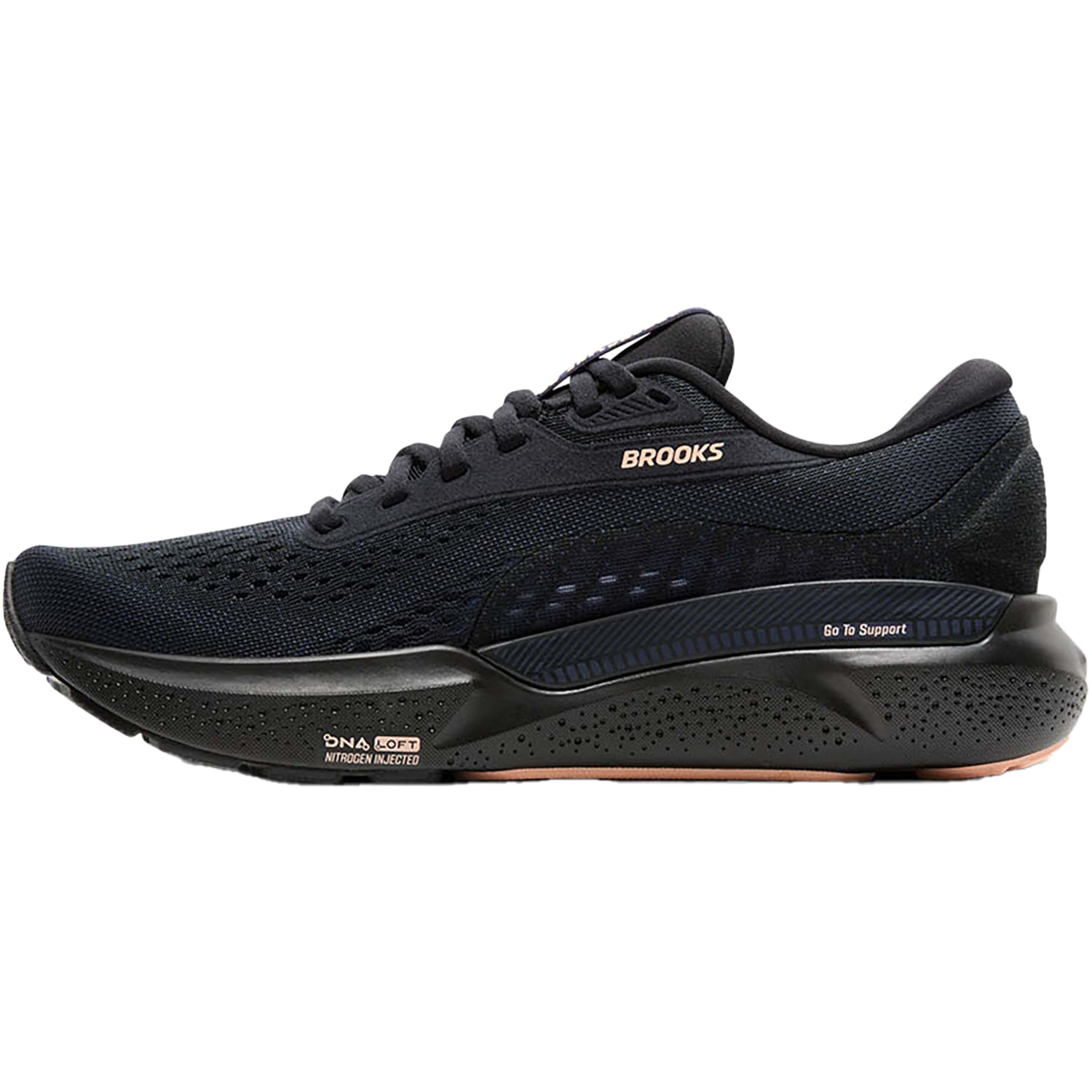 Womens Brooks Women's Brooks Adrenaline GTS 24 Stability Black/Peacoat/Peach Mesh (Stability Support) Black/Peacoat/Peach Mesh