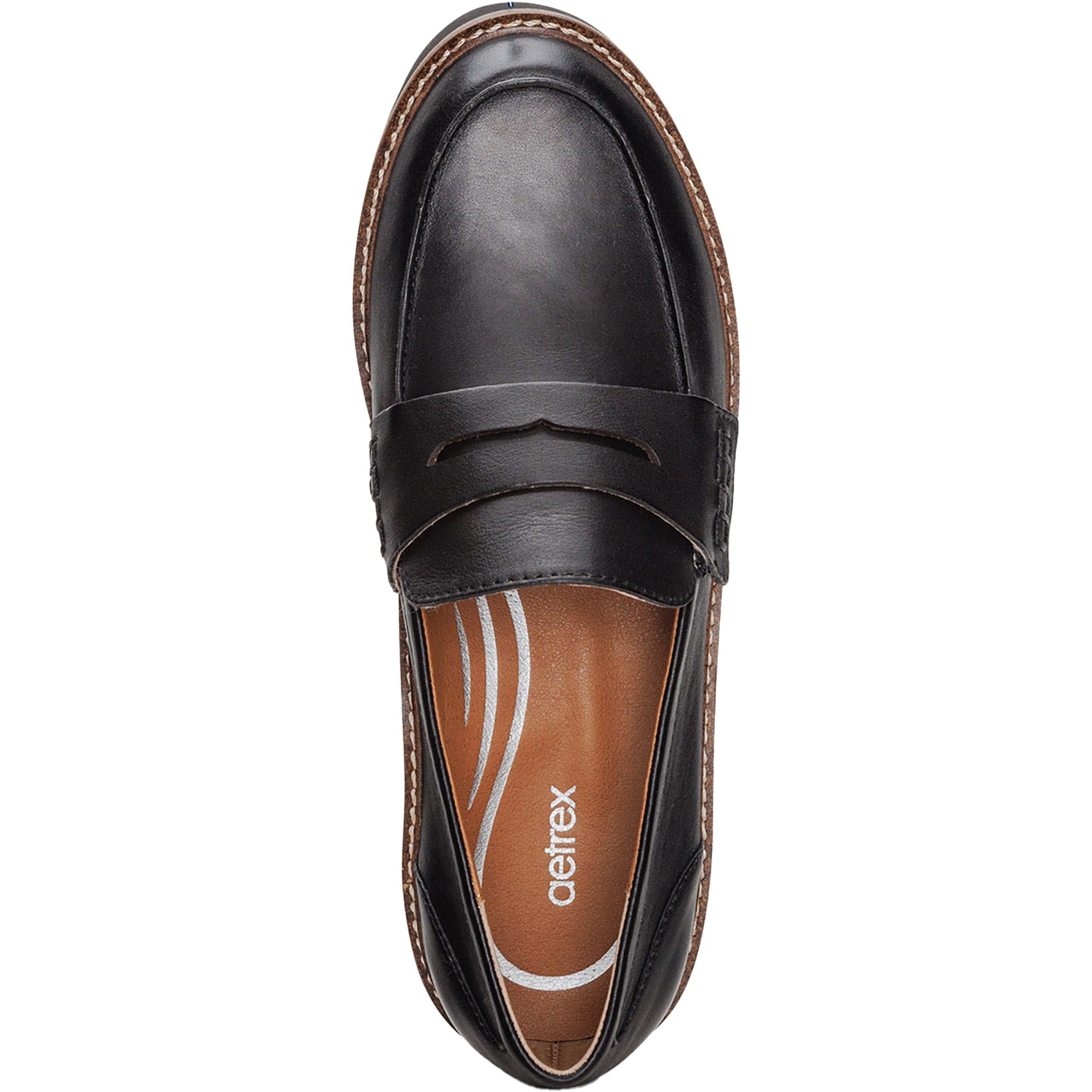 Womens Aetrex Women's Aetrex Collette Black Leather Loafer Black