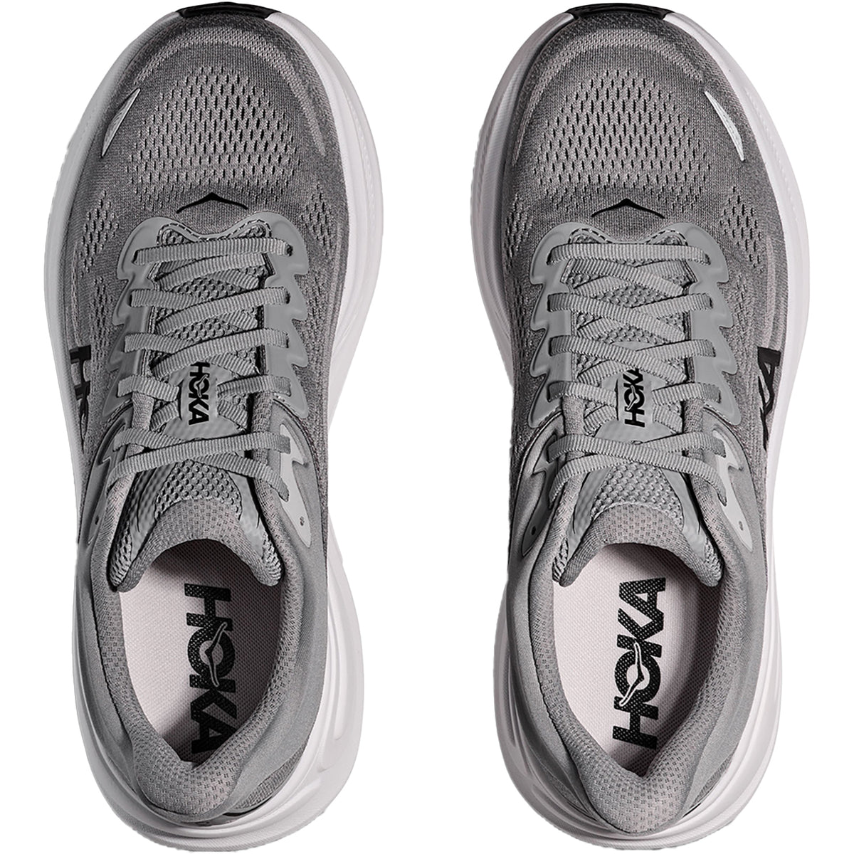 Hoka Bondi 9 Men's Athletic Shoes Galactic Grey/Stellar Grey Mesh