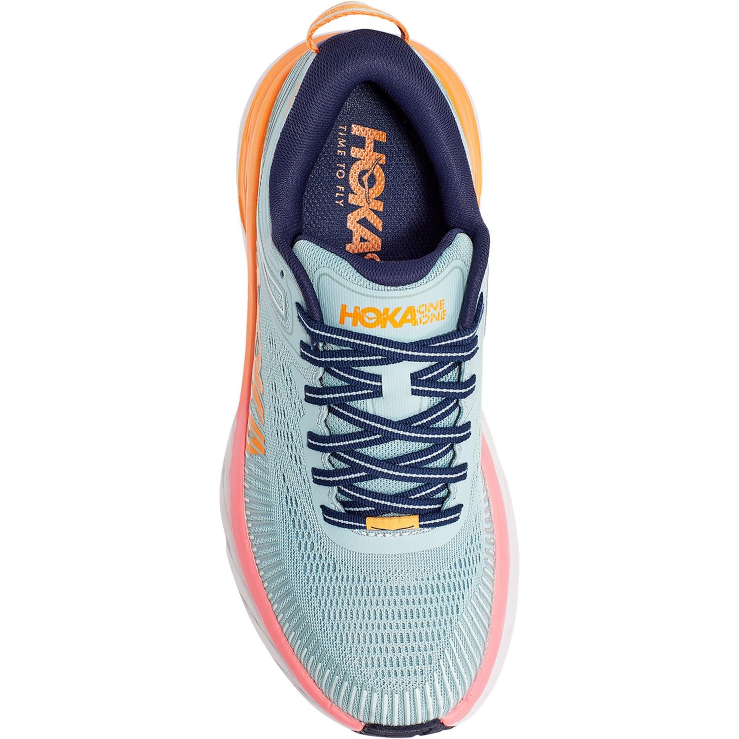 Womens Hoka one one Women's Hoka One One Bondi 7 Blue Haze/Black Iris Mesh Blue Haze/Black Iris Mesh