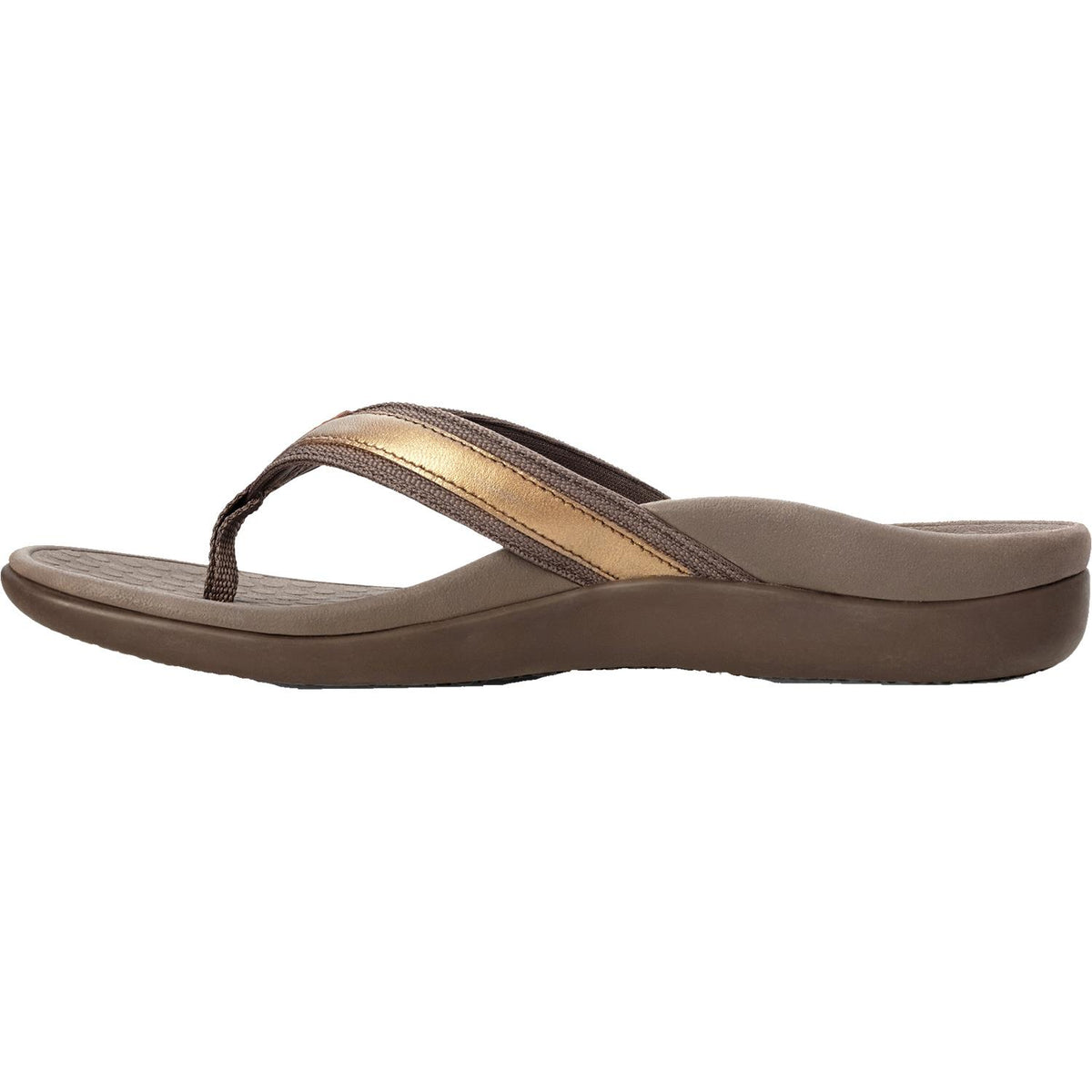 Vionic Tide Orthotic Comfort Slip On Flip Flops Bronze Metallic Men 12 Tried On Amazon.com: Vionic Women main image 4