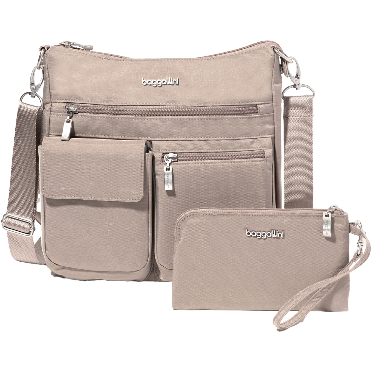 Womens Baggallini Baggallini Modern Everywhere Slim Crossbody Moonrock Nylon Moonrock