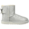 Womens Ugg Women's UGG Mini Bailey Bow Sparkle Silver Textile Silver Textile