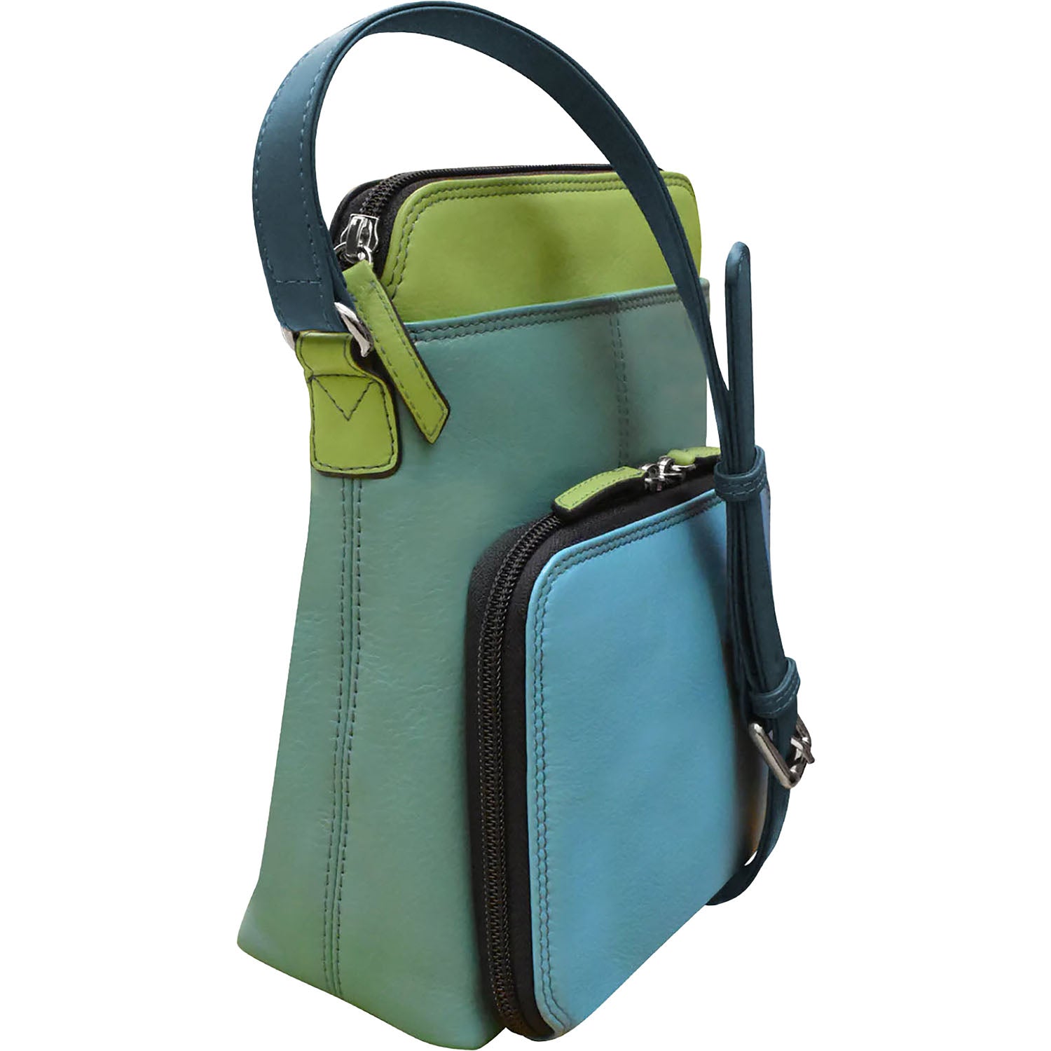 Womens Ili new york ili New York Small Crossbody Organizer Serenity Multi Leather Serenity Multi