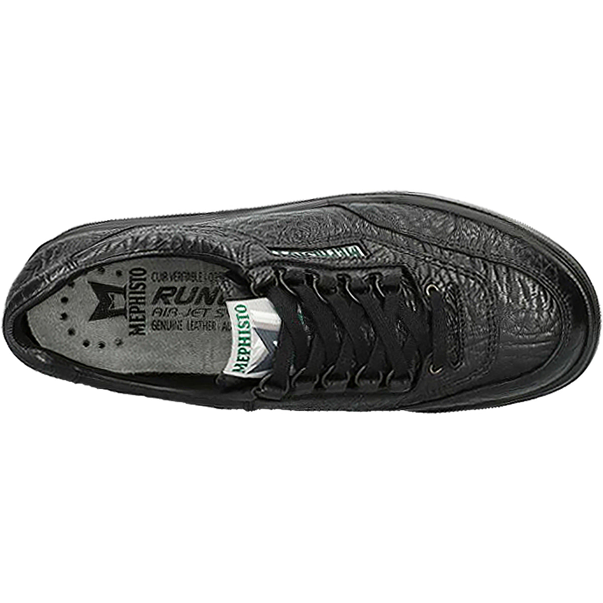 Mephisto Men’s Black Leather/Suede Lace-Up Slip-On Runoff Sneakers Mephisto Men main image 2