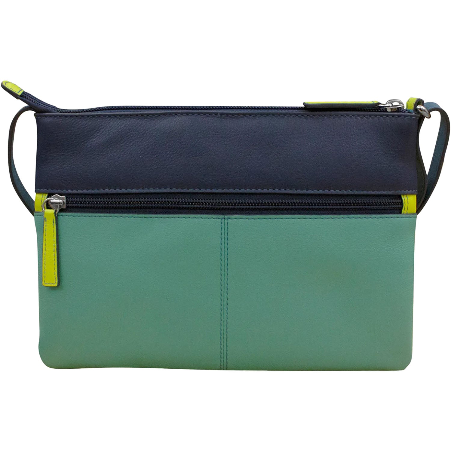 Womens Ili new york ili New York Double Zip Crossbody Serenity Multi Leather Serenity Multi Leather