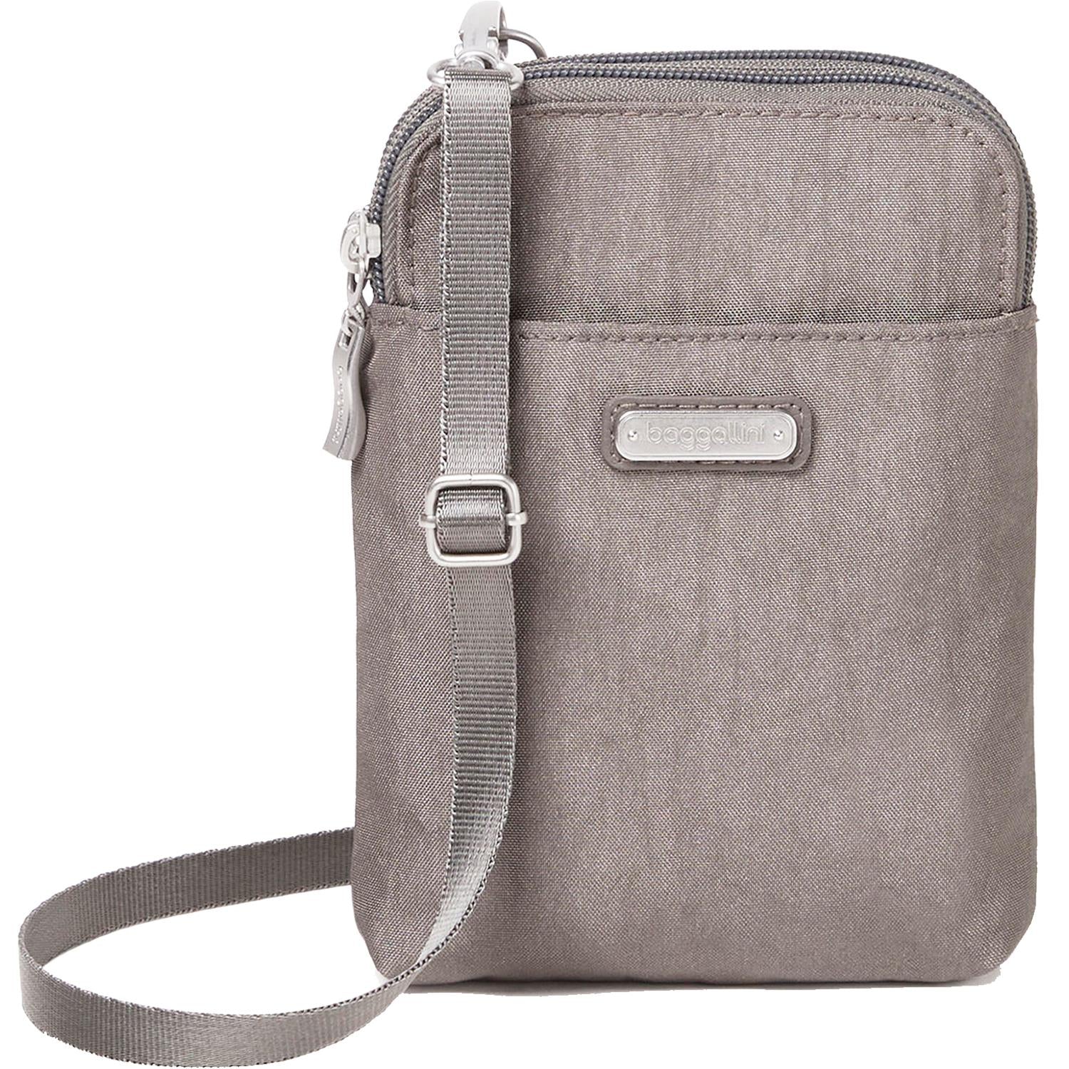 Womens Baggallini Baggallini Take Two RFID Bryant Crossbody Sterling Shimmer Nylon Sterling Shimmer Nylon